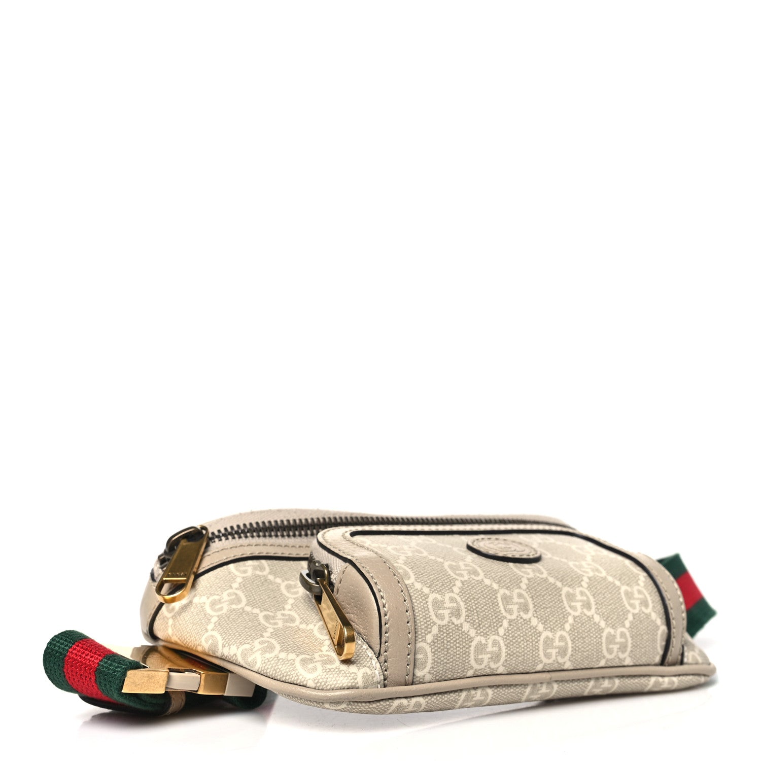 Gucci GG Supreme Monogram Textured Calfskin Web Retro Interlocking G Belt Bag Beige Mystic White Oatmeal 4 of 11