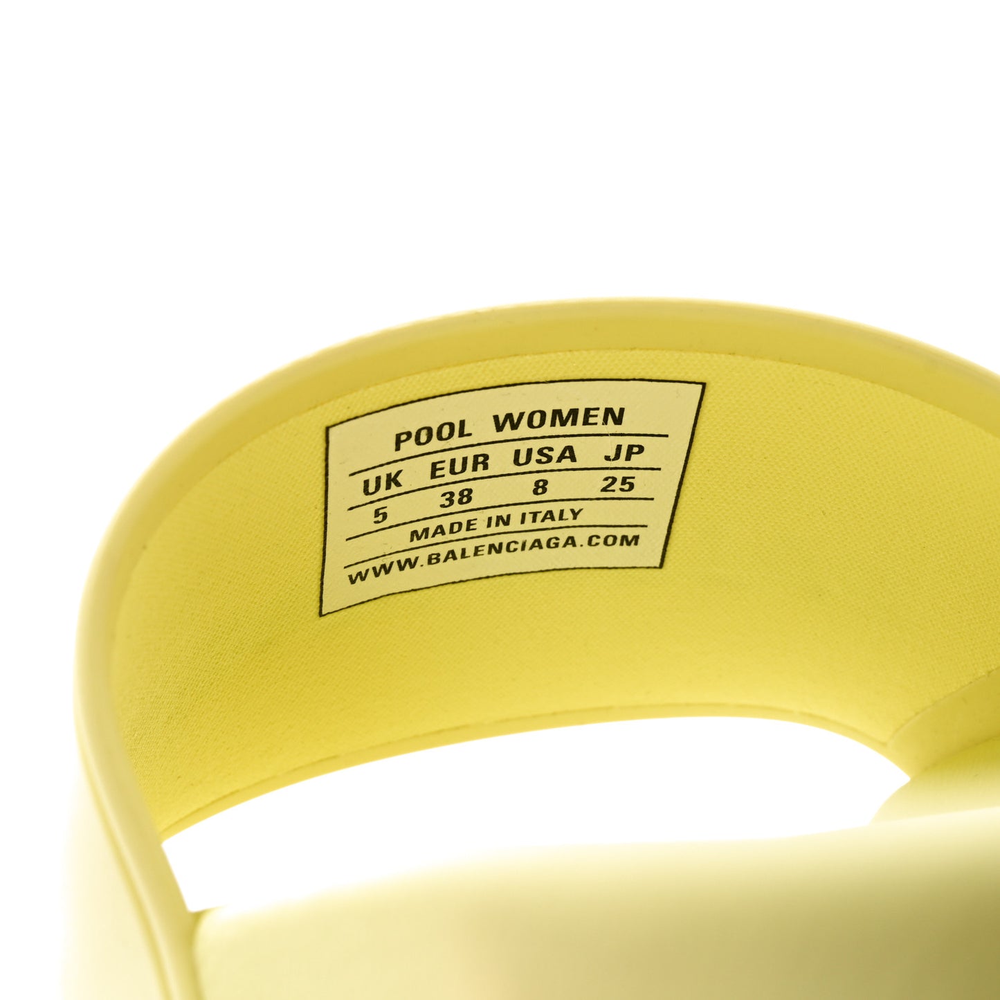 Smooth Rubber Logo Bi-Color Womens Pool Slide Sandals 38 Yellow Black