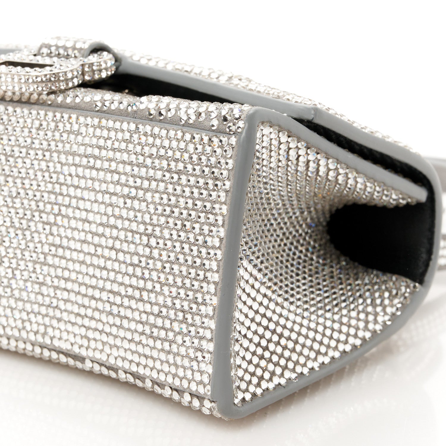 Balenciaga Strass Suede Hourglass Top Handle Bag XS Smoke Grey Crystal 10 of 10
