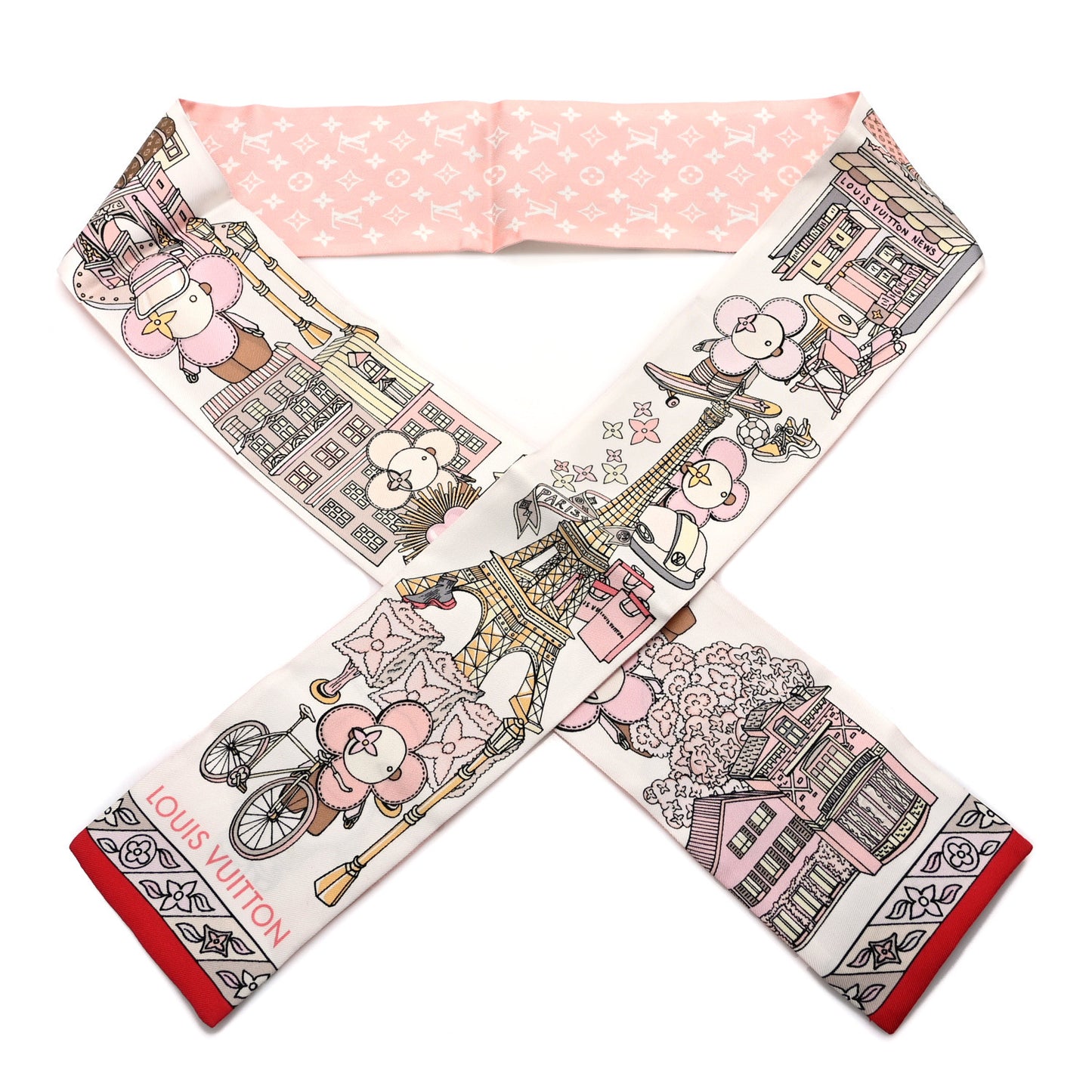 Silk Monogram Vivienne Hide and Seek Square Bandeau Rose