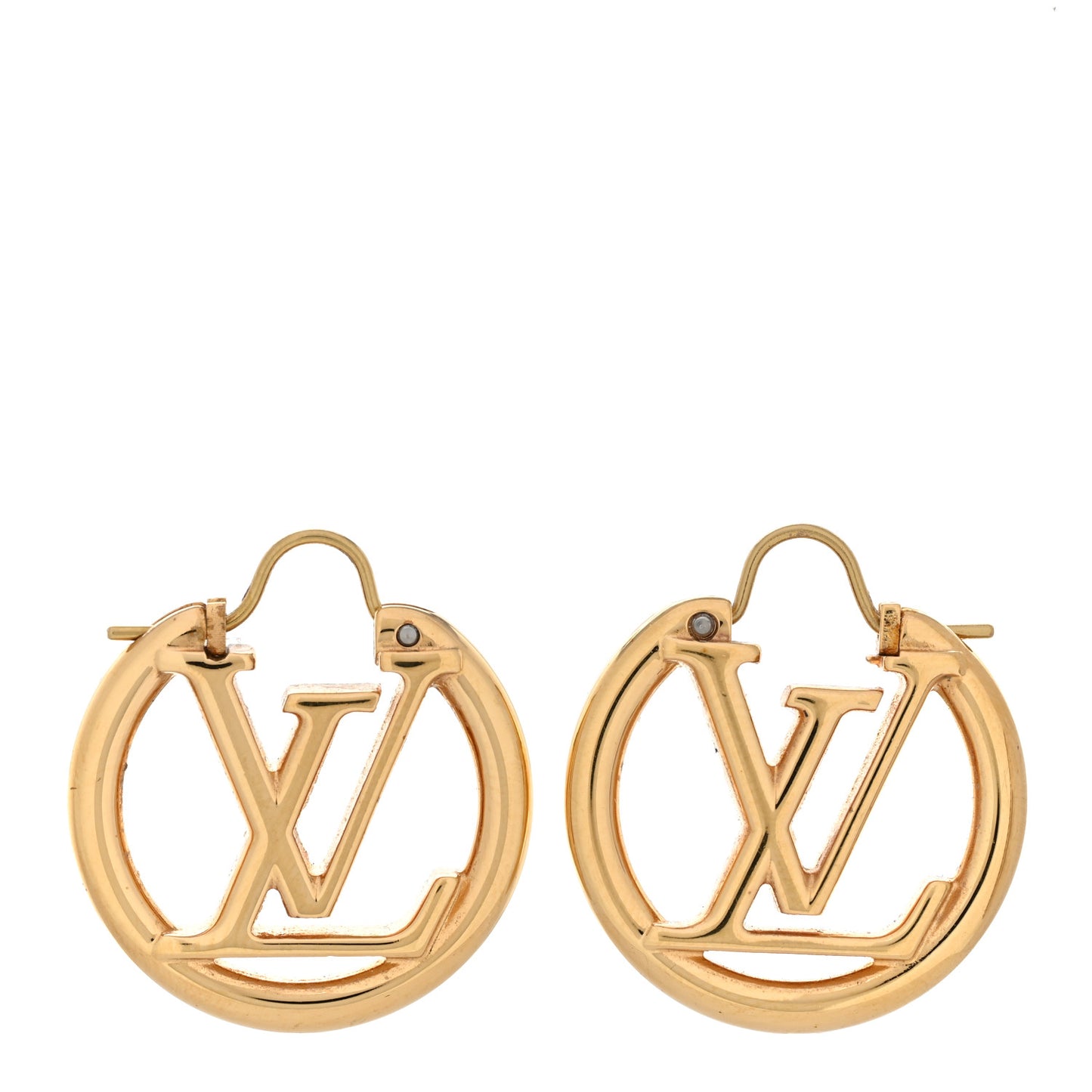 Metal Small Louise Hoop Earrings Gold