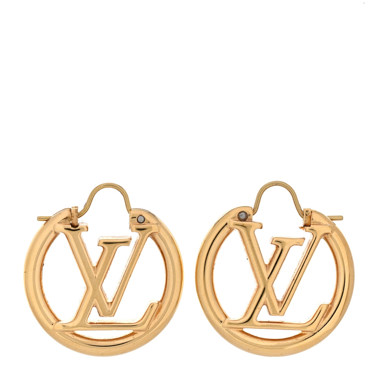 Louis Vuitton Metal Small Louise Hoop Earrings Gold 1 of 5