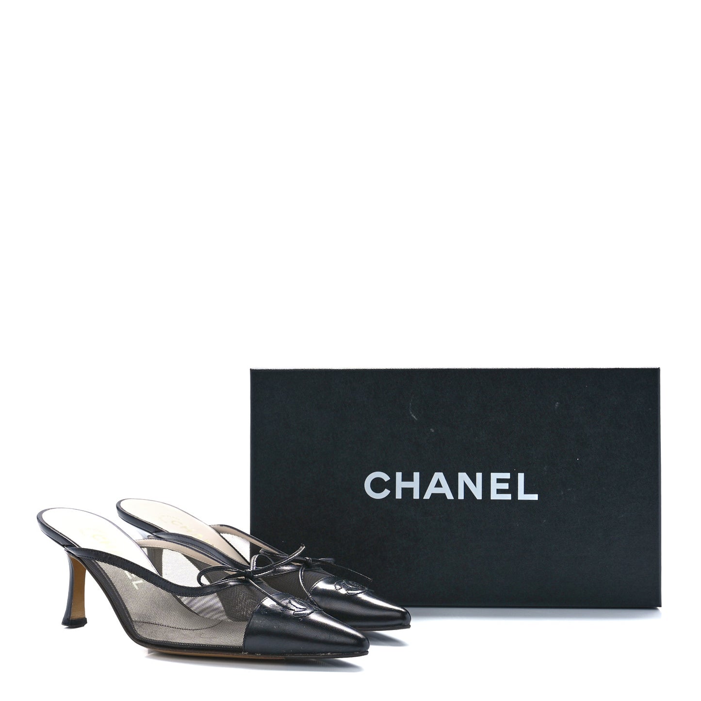 Mesh Cap Toe CC Mules 36 Black