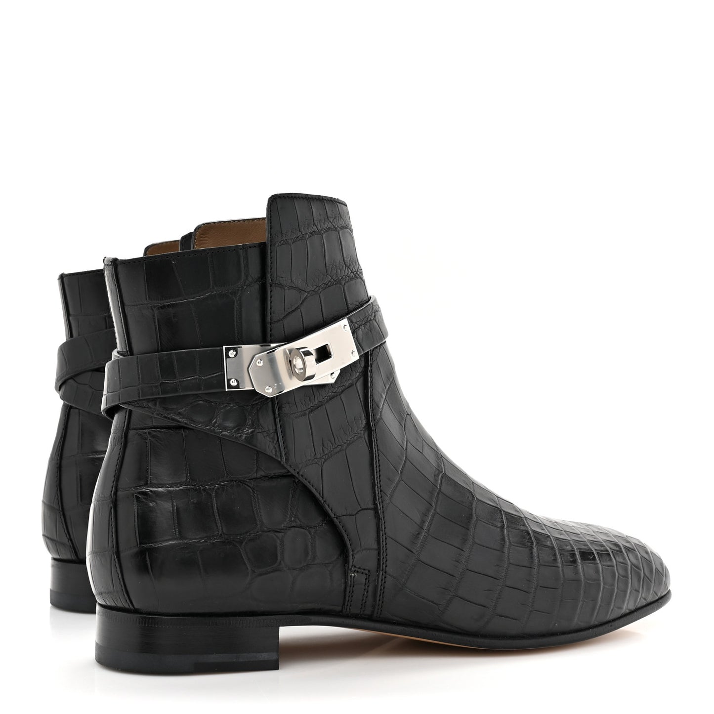 Matte Niloticus Crocodile Neo Low Boots 37 Black