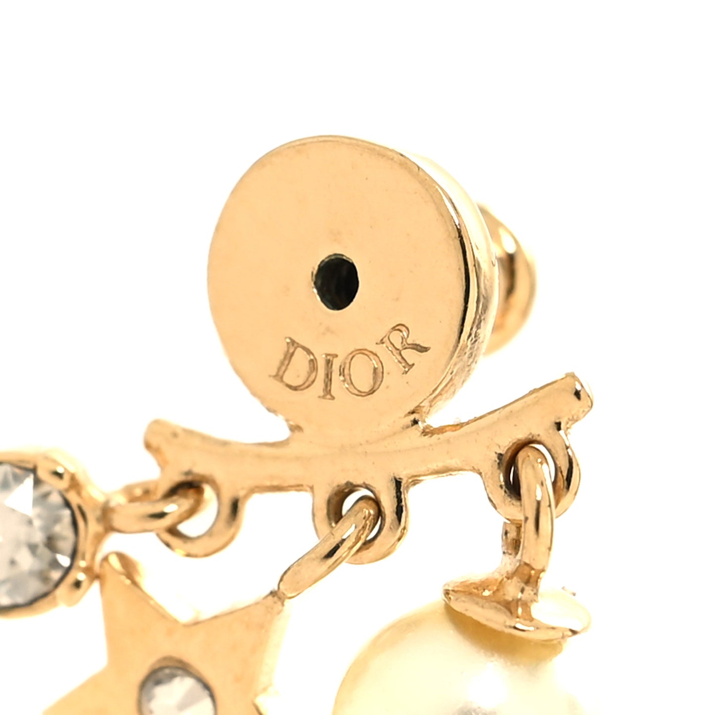 Pearl Crystal Dio(r)evolution Earrings Aged Gold