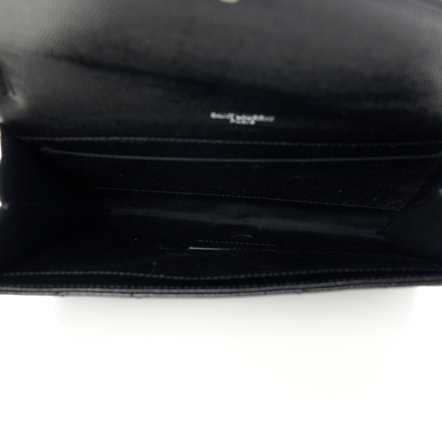Grain De Poudre Matelasse Chevron Monogram Envelope Clutch Black