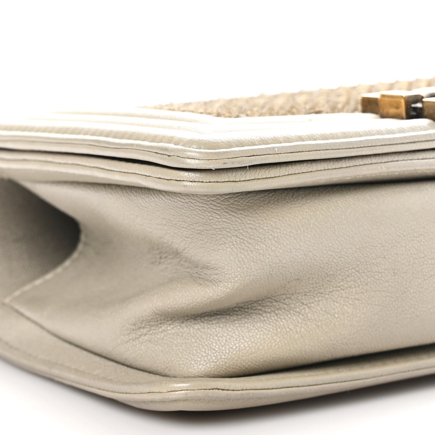 Lambskin Small Scaled Boy Flap Gold