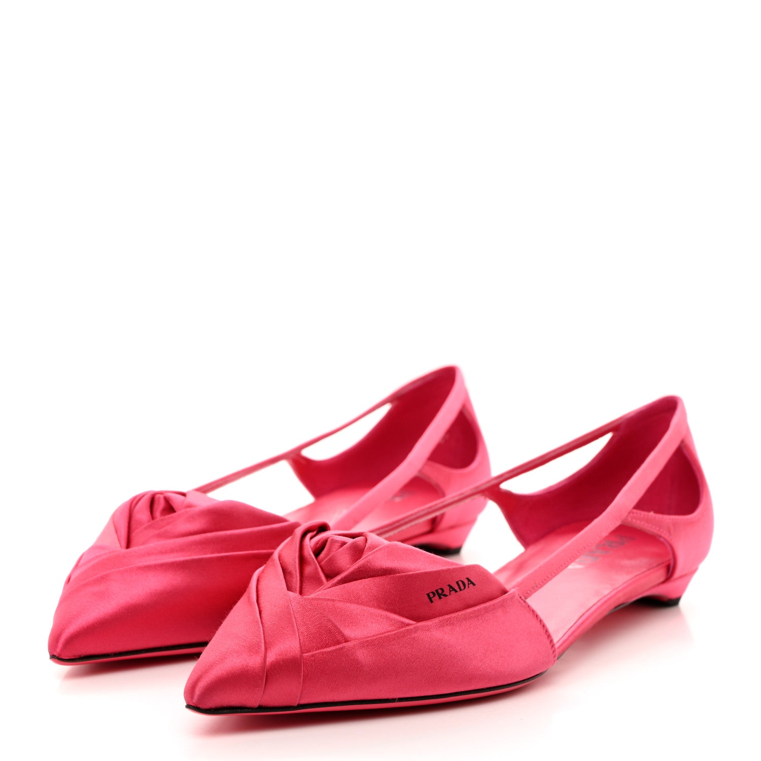 Prada Satin Cut-Out Flower Ballerina Flats 39.5 Peonia 3 of 9