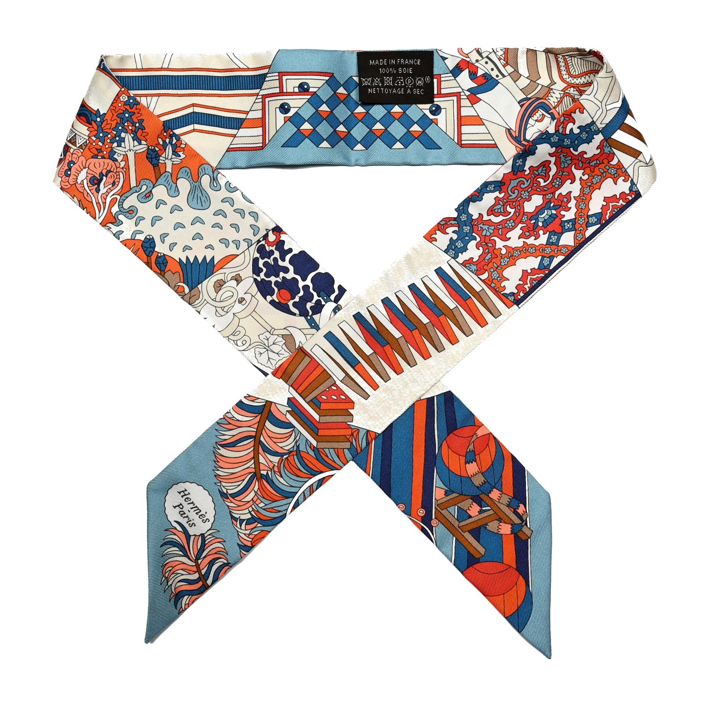 Silk De l'Ombrelle Aux Duels Twilly Bleu Potiron Creme