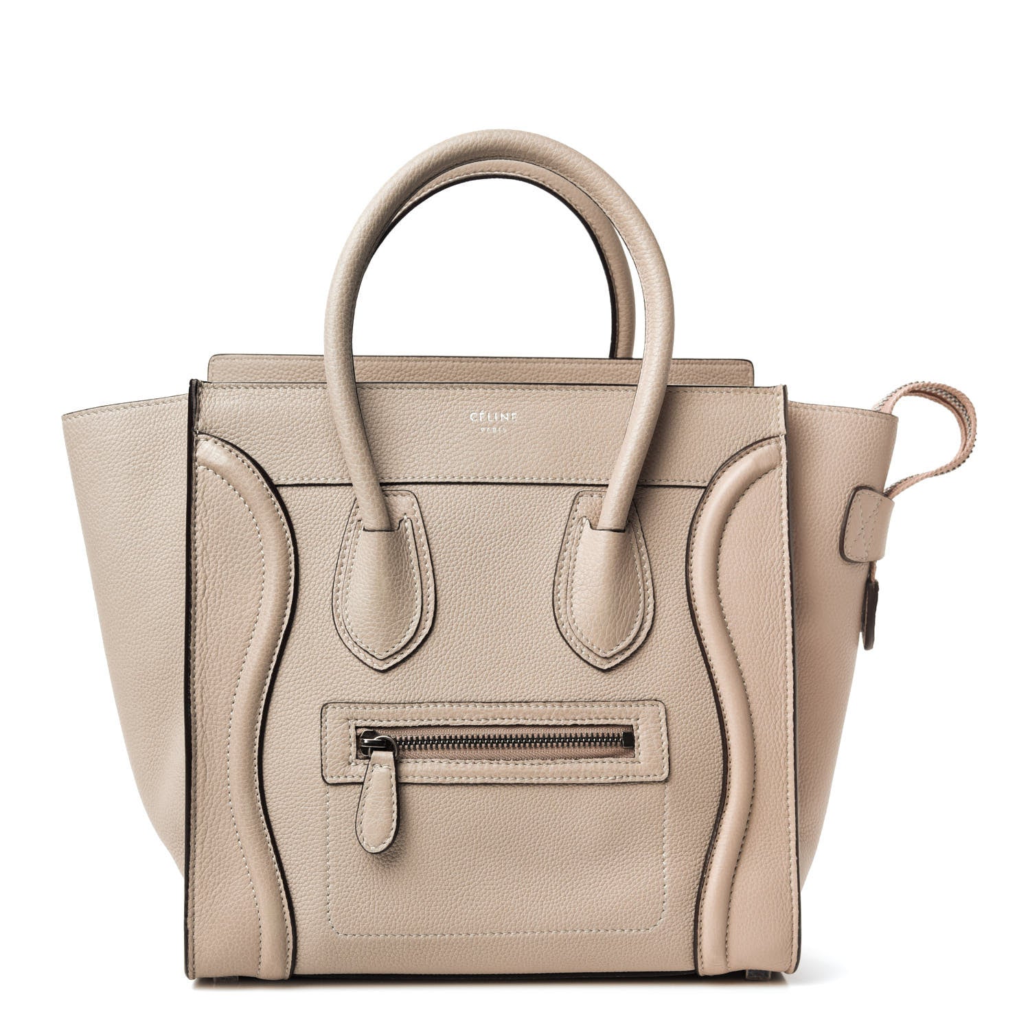 Celine Drummed Calfskin Micro Luggage Dune 1 of 10