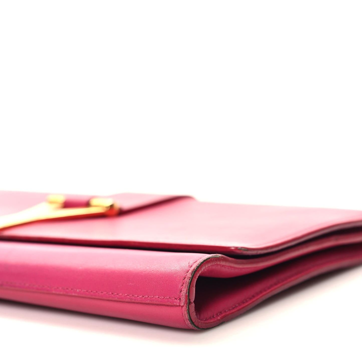 Calfskin Classic Y Ligne Clutch Fuchsia