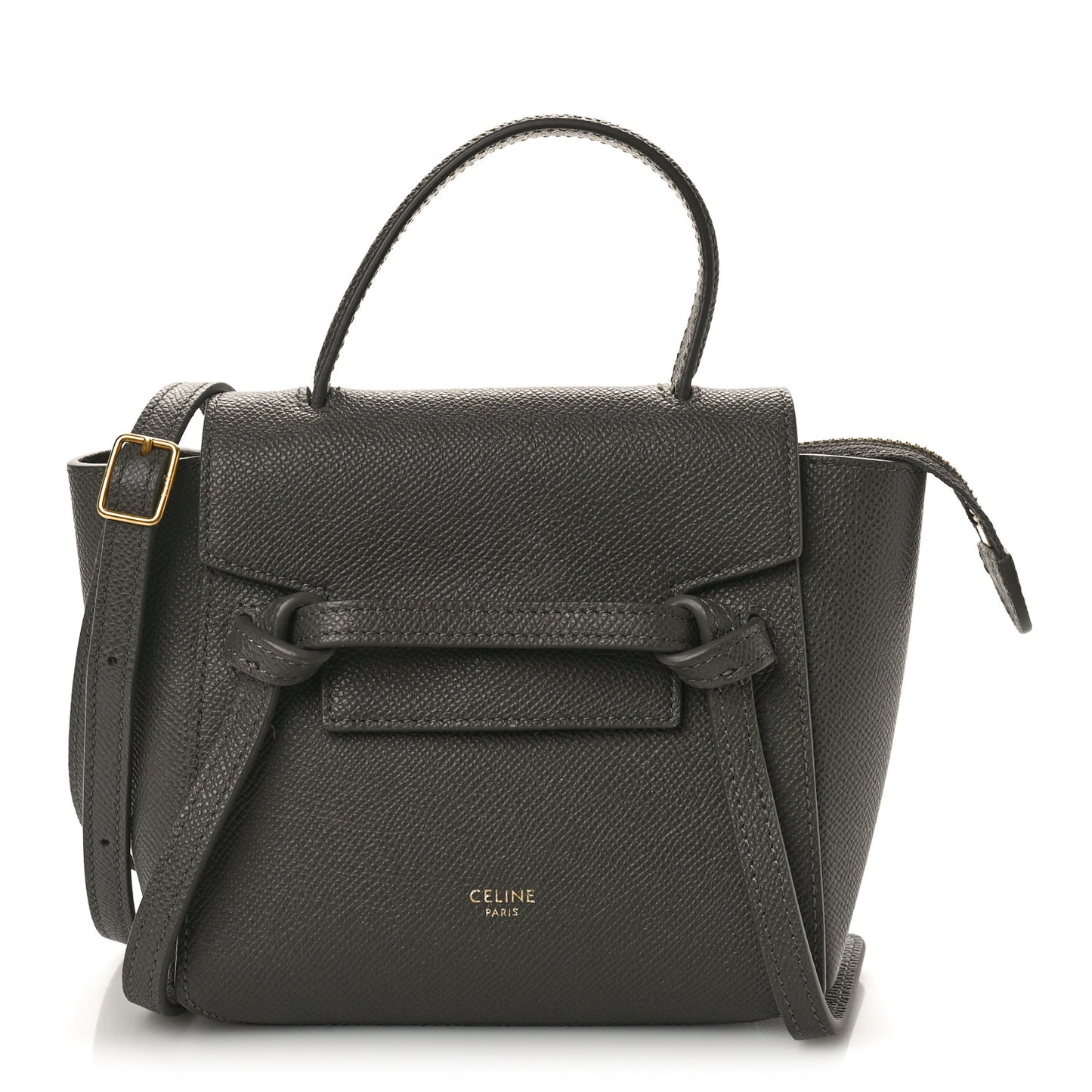 Grained Calfskin Pico Belt Bag Grey