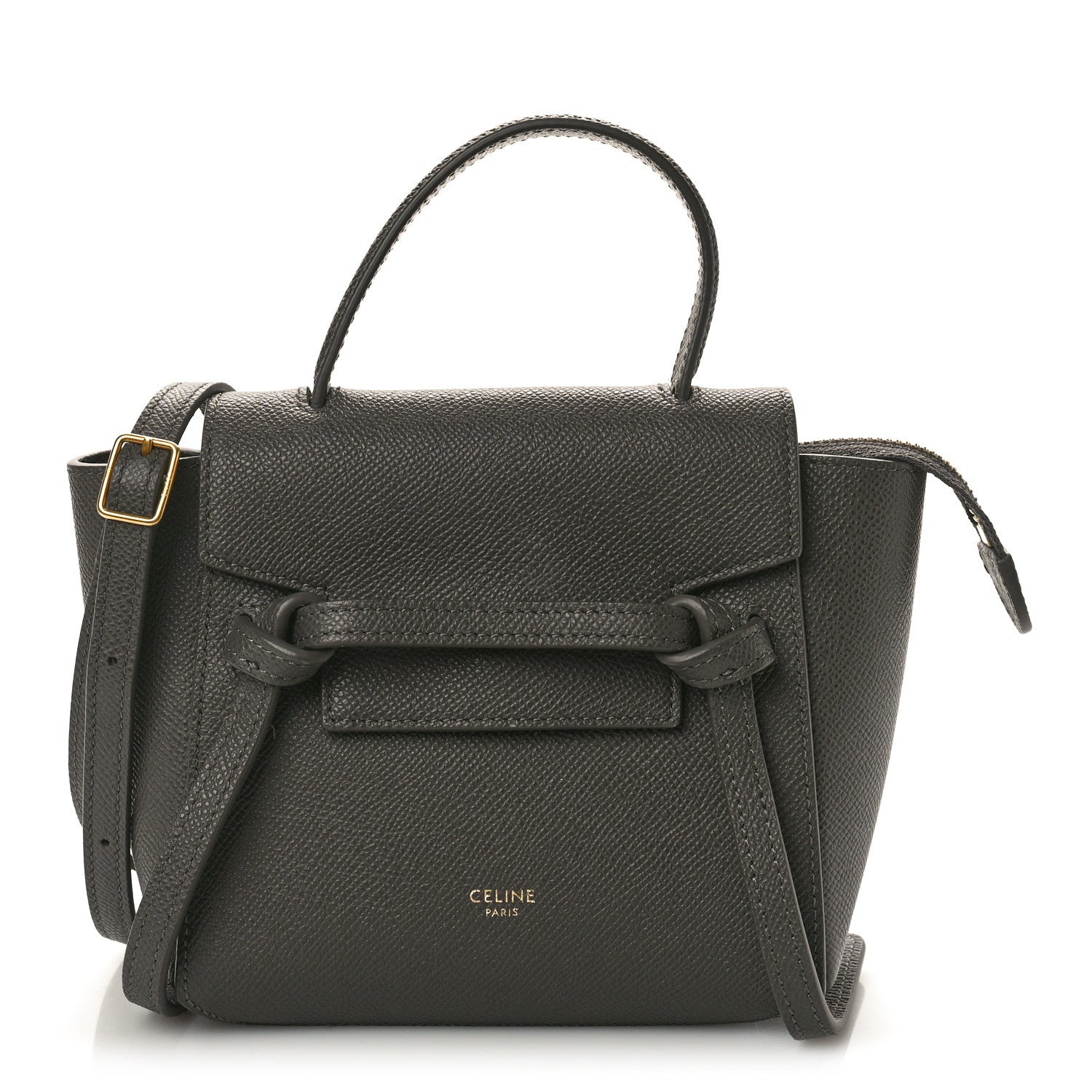 Celine Grained Calfskin Pico Belt Bag Grey 1 of 8