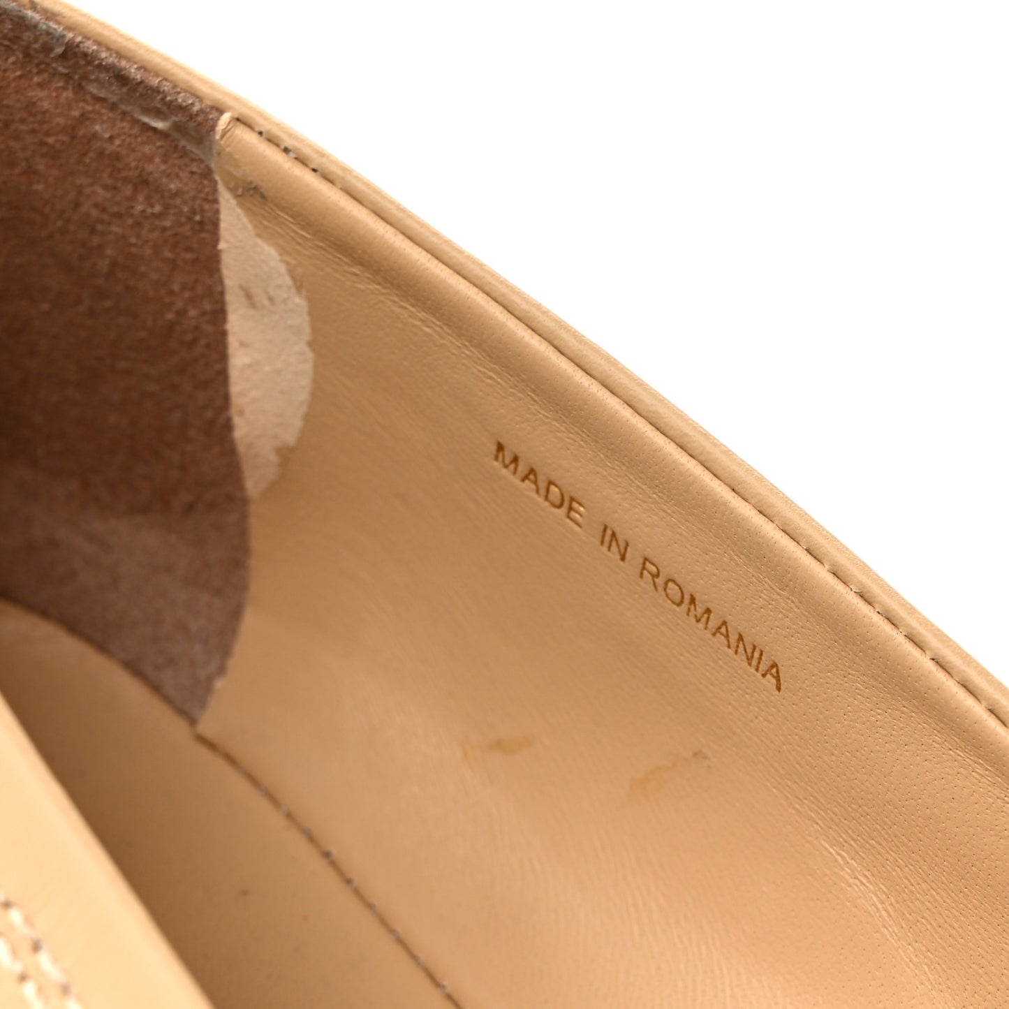Lambskin Cap Toe CC Uniform Ballerina Flats 38 Beige Black