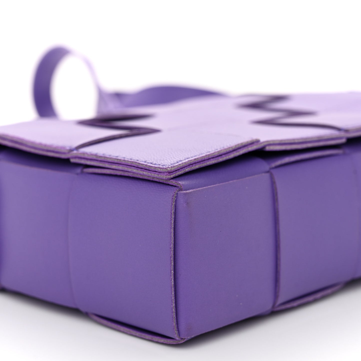 Lambskin Maxi Intrecciato Cassette Crossbody Bag Purple