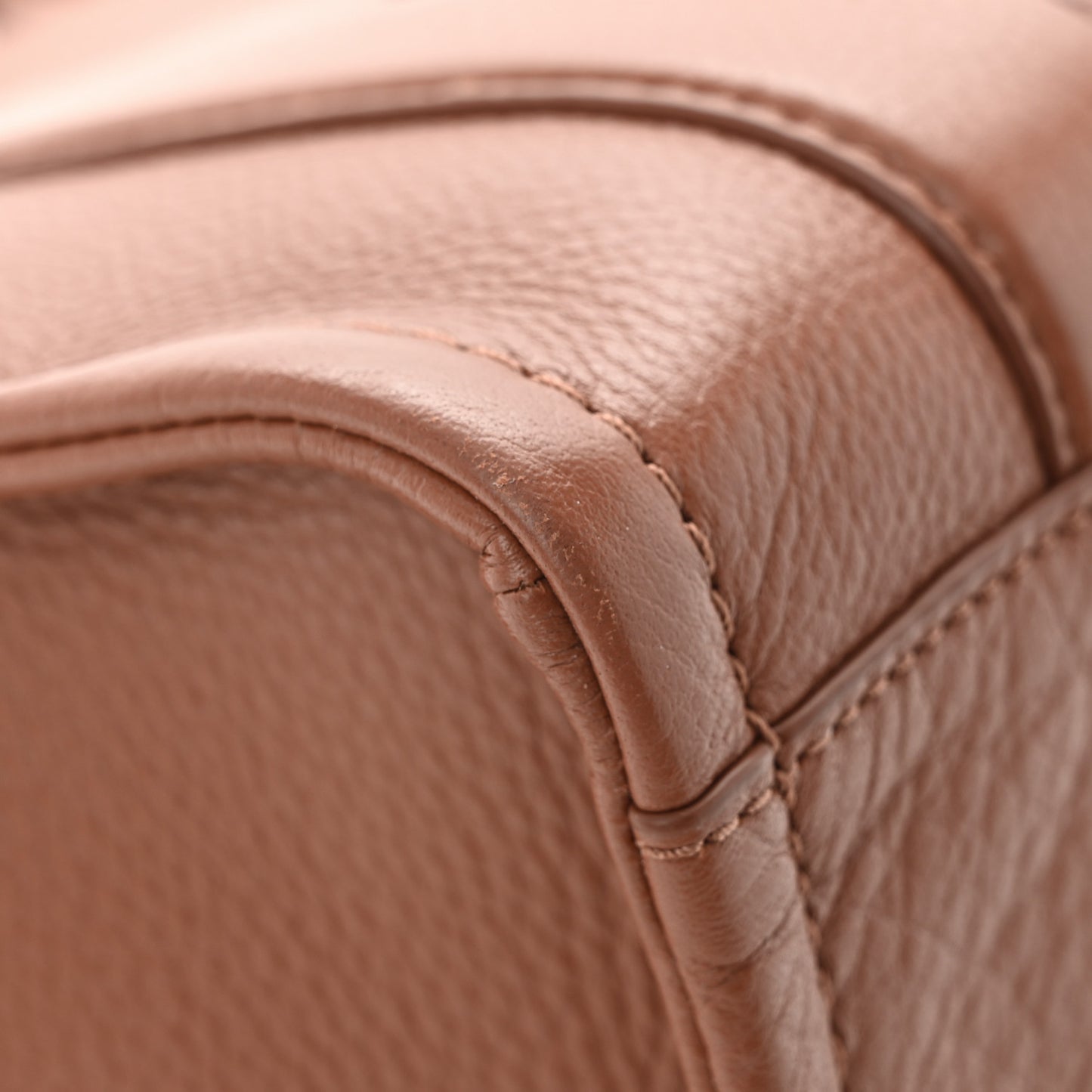Grained Calfskin Mini The Tote Bag Argan Oil