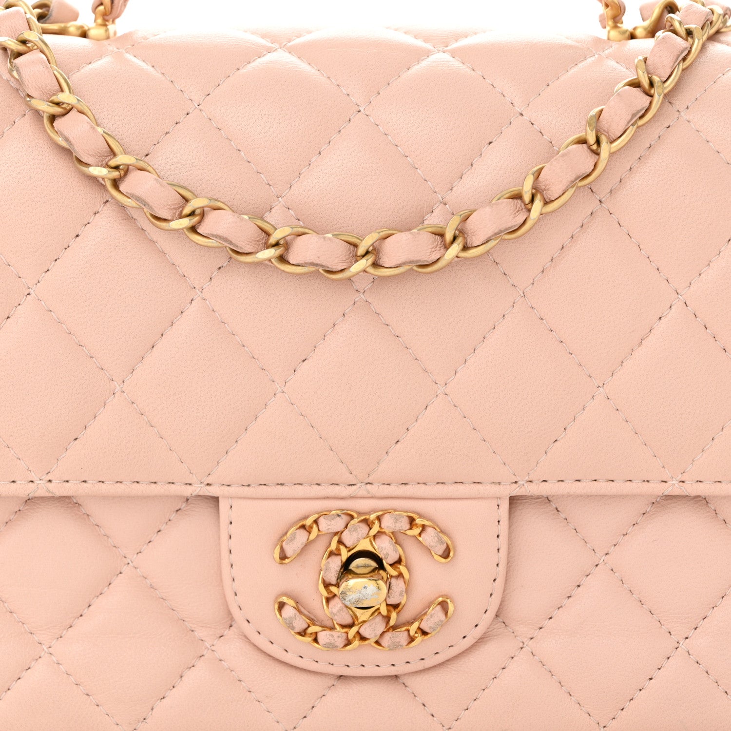 Chanel Lambskin Quilted Small Strass On Top Flap Bag Light Pink 8 of 11