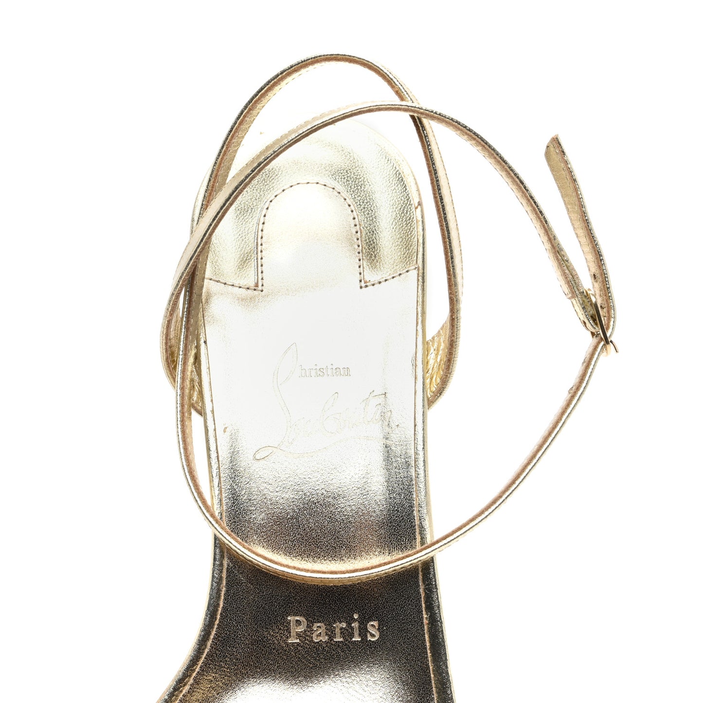 Kid Laminato Loubigirl 85 Sandals 40 Platine