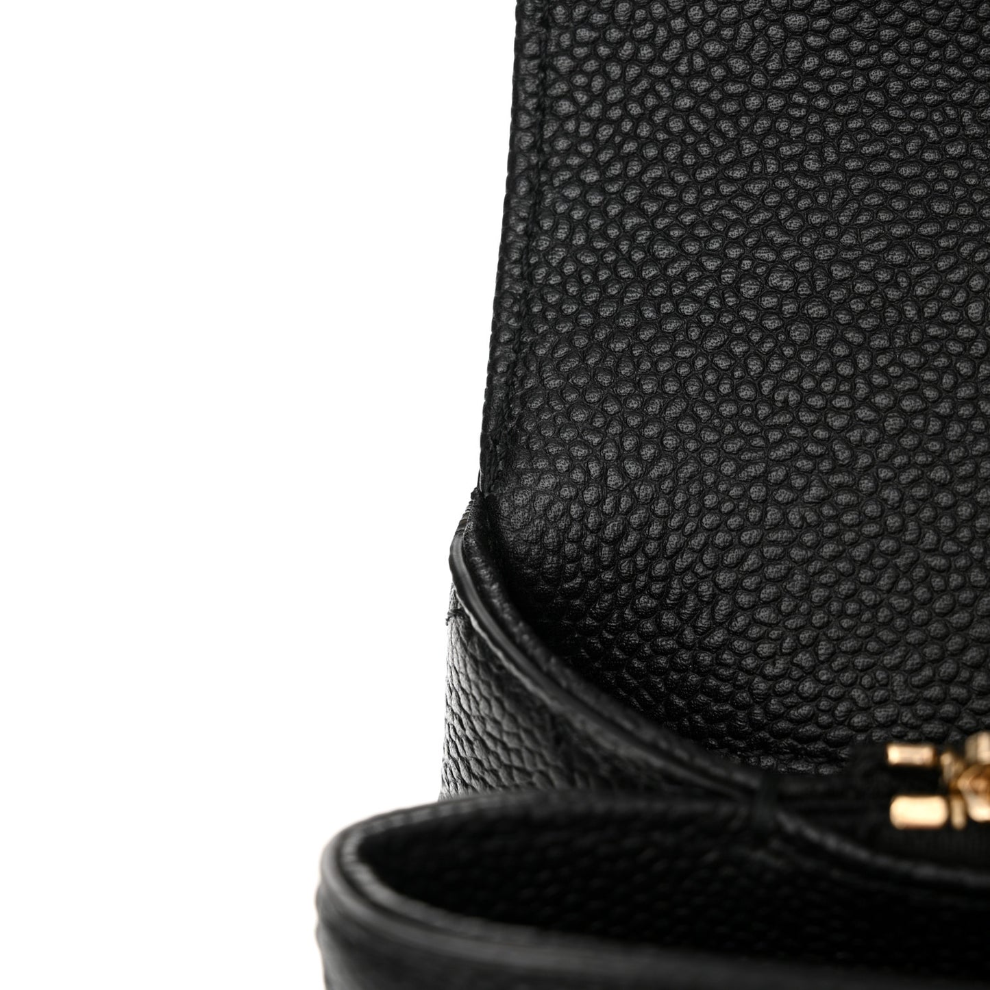 Grained Calfskin Stitched Flap Black