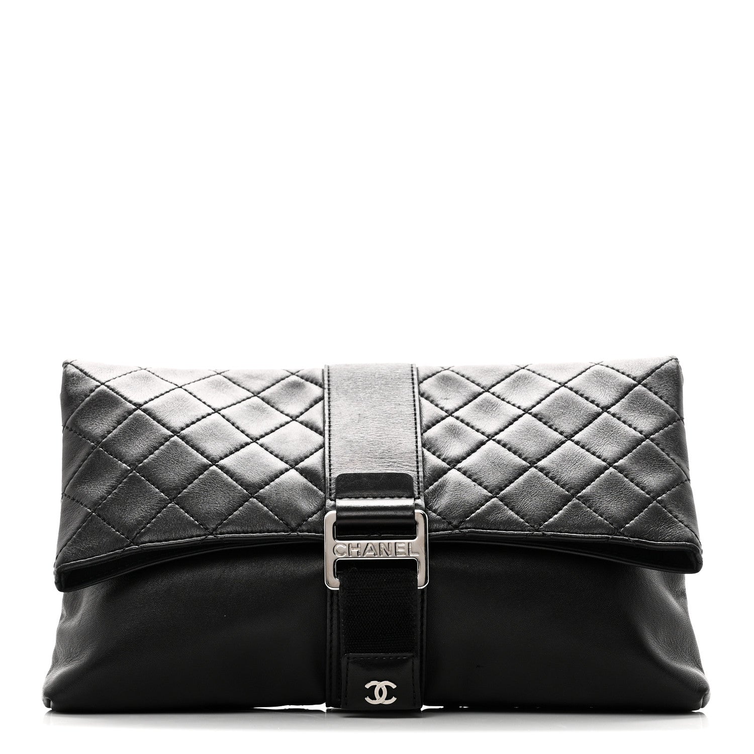 Chanel Lambskin Quilted Grip Clutch Black 1815986 – FASHIONPHILE