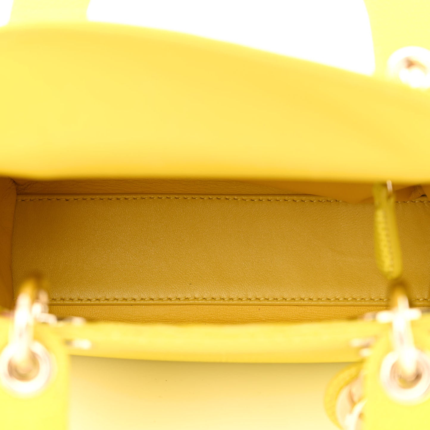 Lizard Mini Lady Dior Yellow