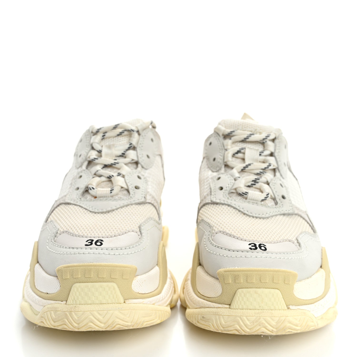 Balenciaga Fabric Mesh Womens Triple S Sneakers 36 White 3 of 13