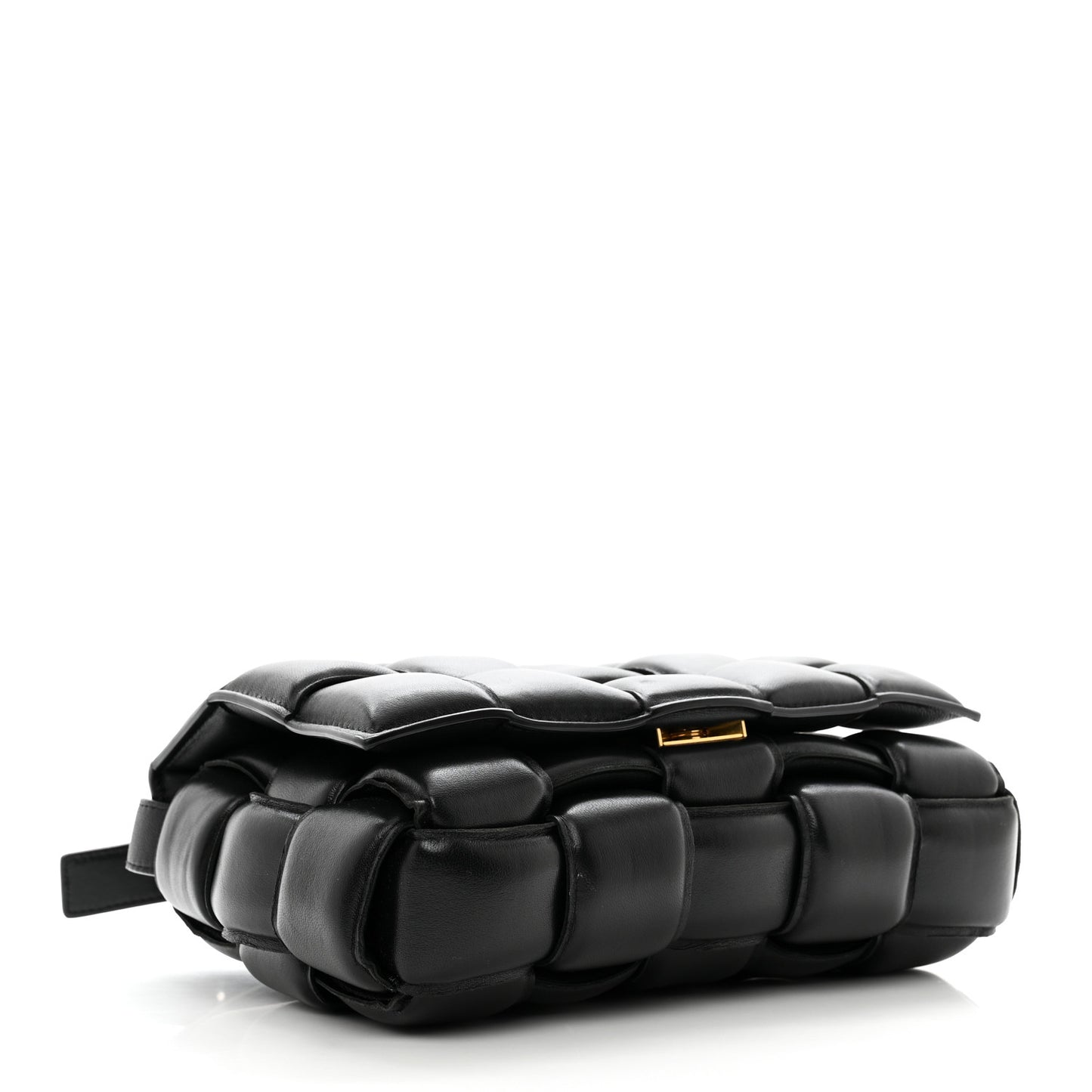 Nappa Maxi Intreccio Padded Cassette Crossbody Bag Black