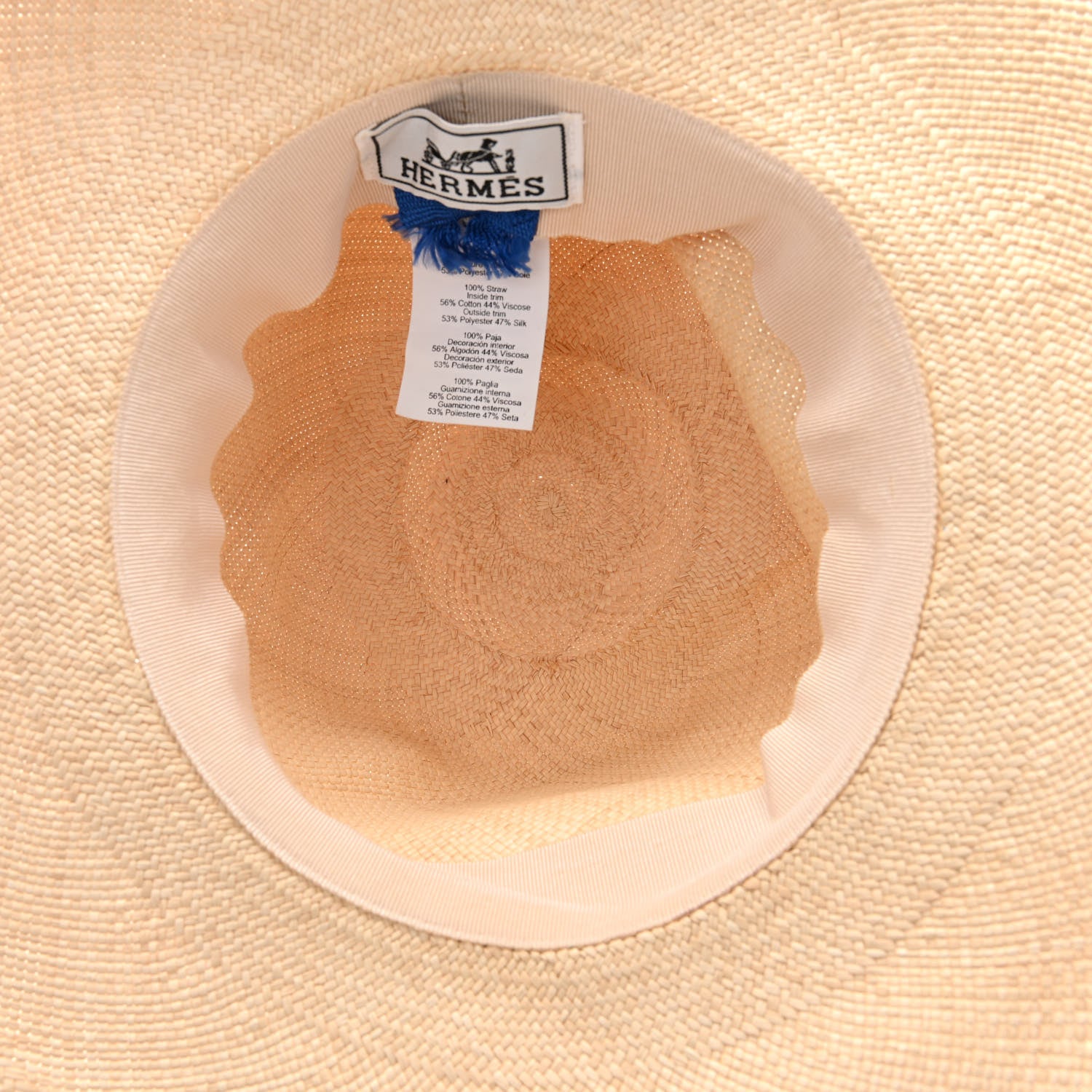 Hermes Straw Panama Brisa Brides De Gala Hat 57 Naturel Multicolore 7 of 9