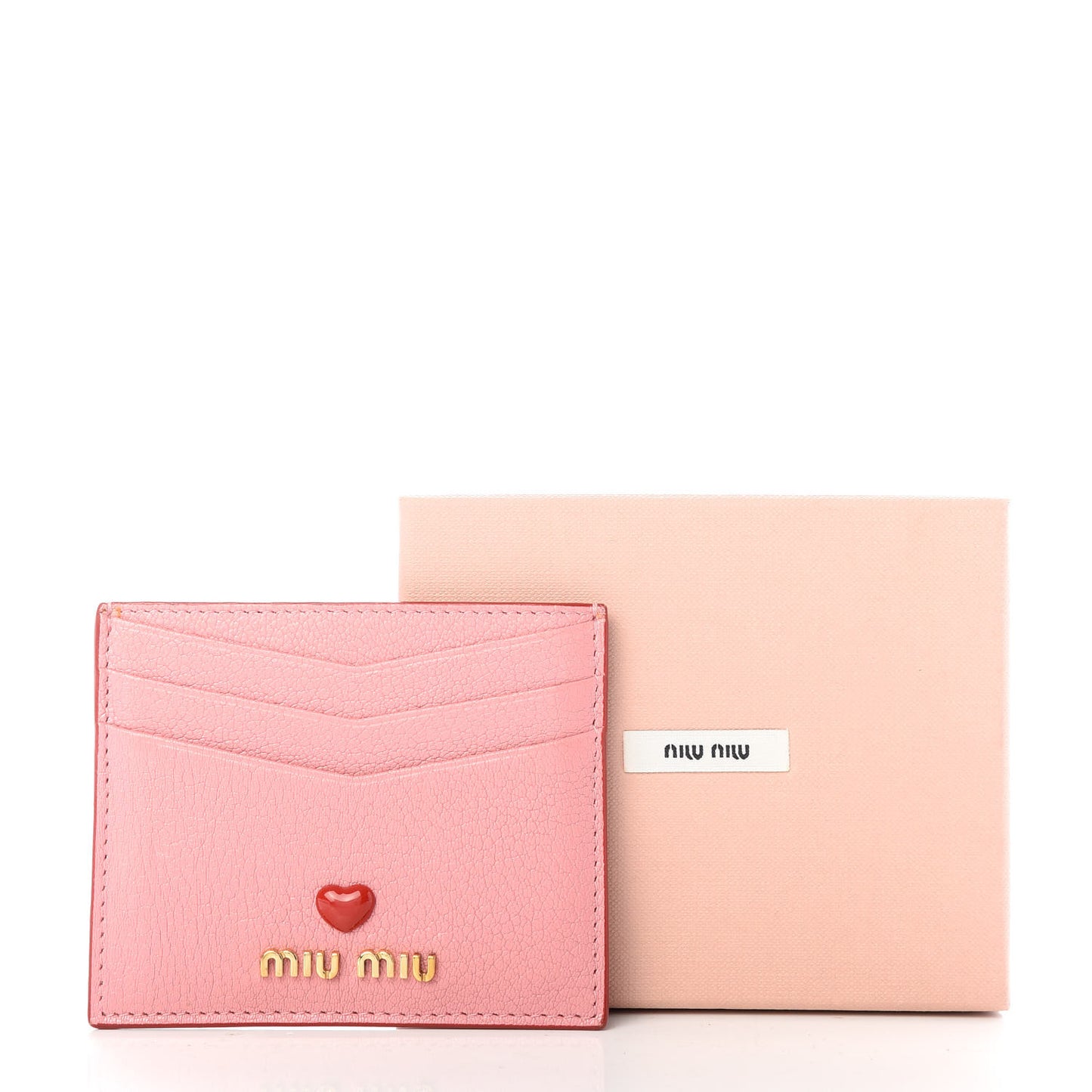 Goatskin Madras Heart Card Case Rosa