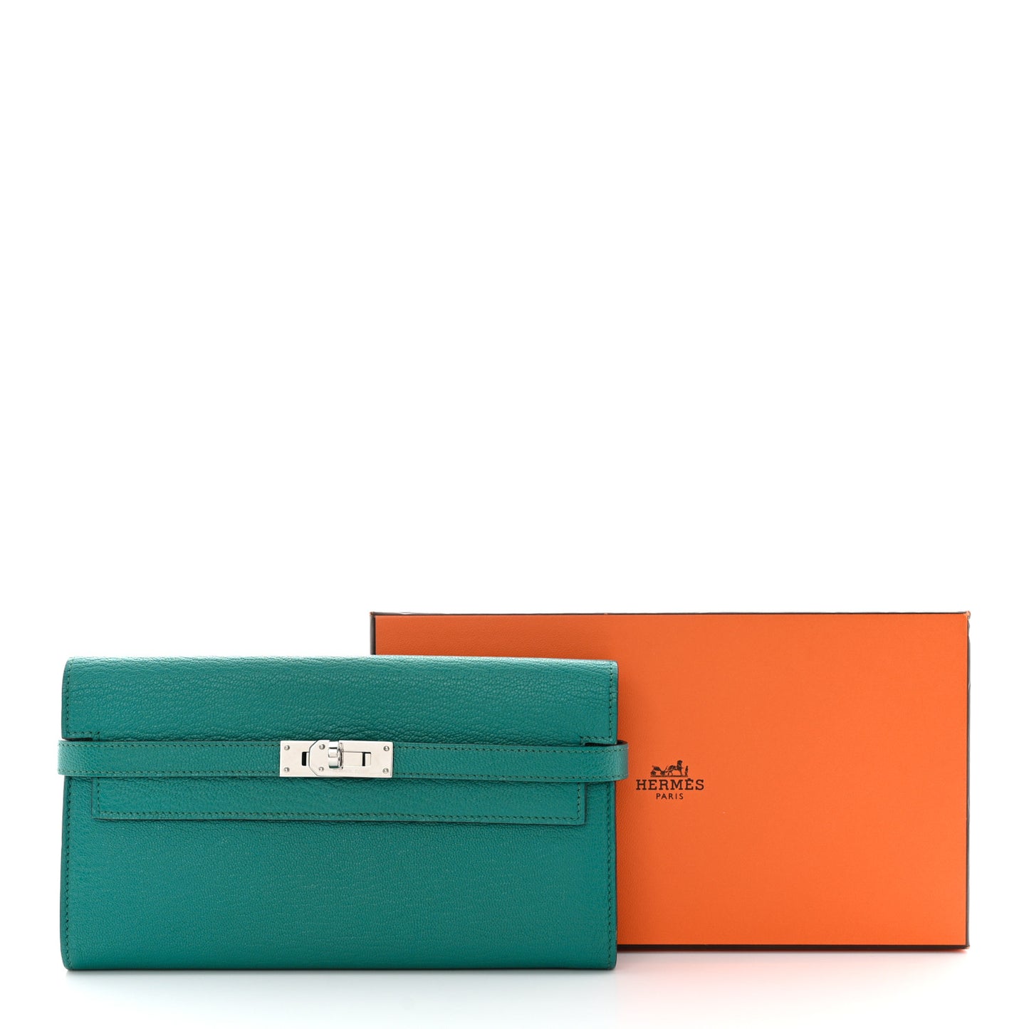 Chevre Mysore Kelly Longue Wallet Bleu Paon