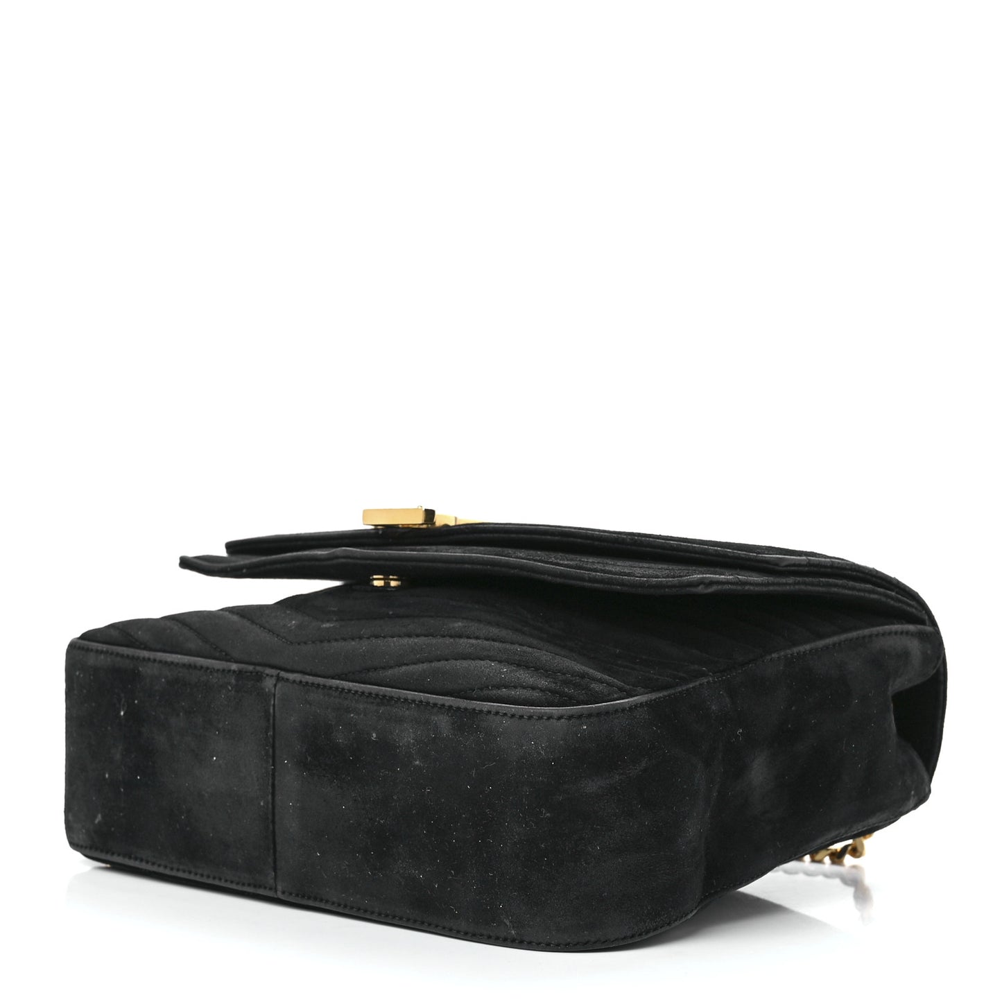 Suede Matelasse Chevron Monogram Medium Sulpice Black
