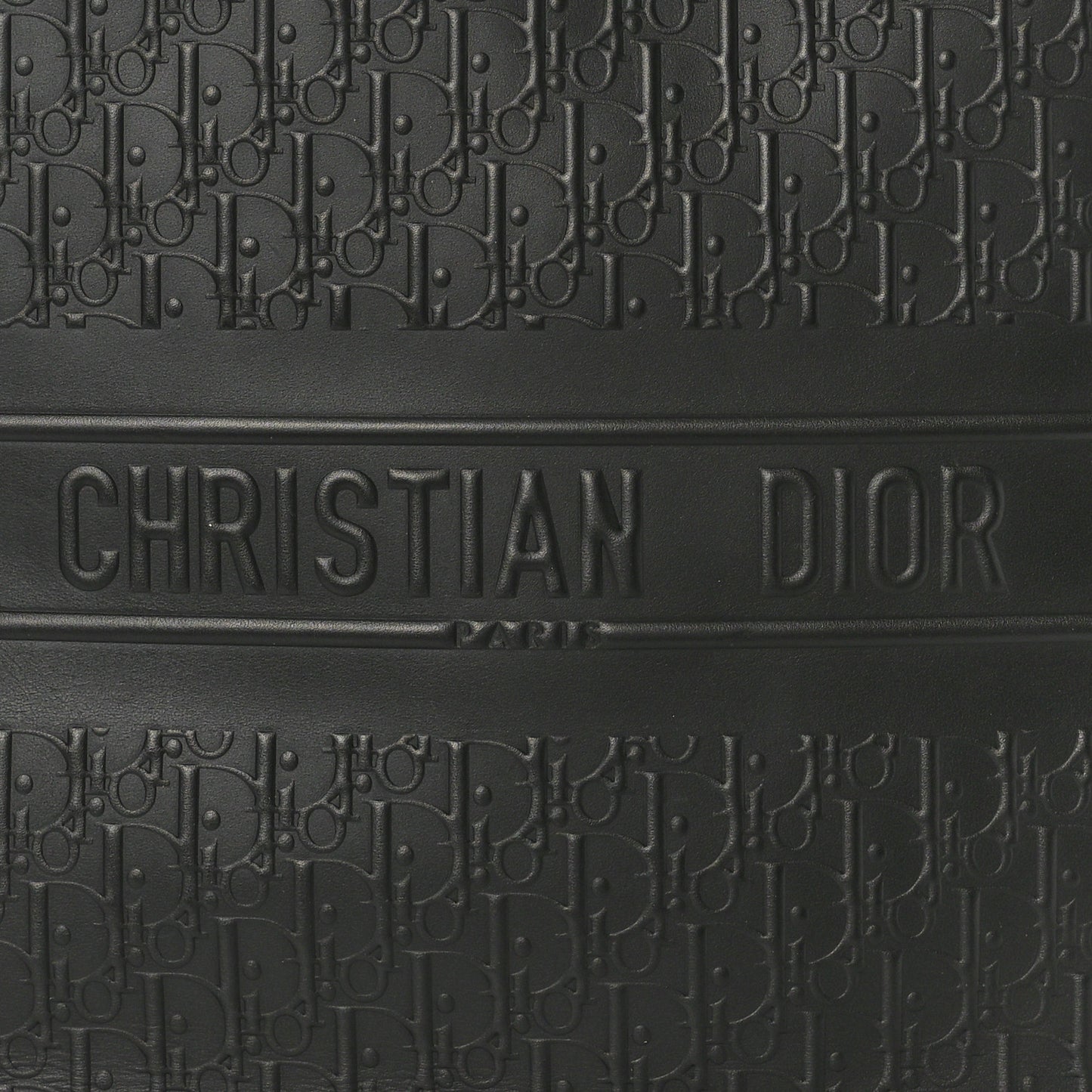 Oblique Calfskin Embossed Large Book Tote Black
