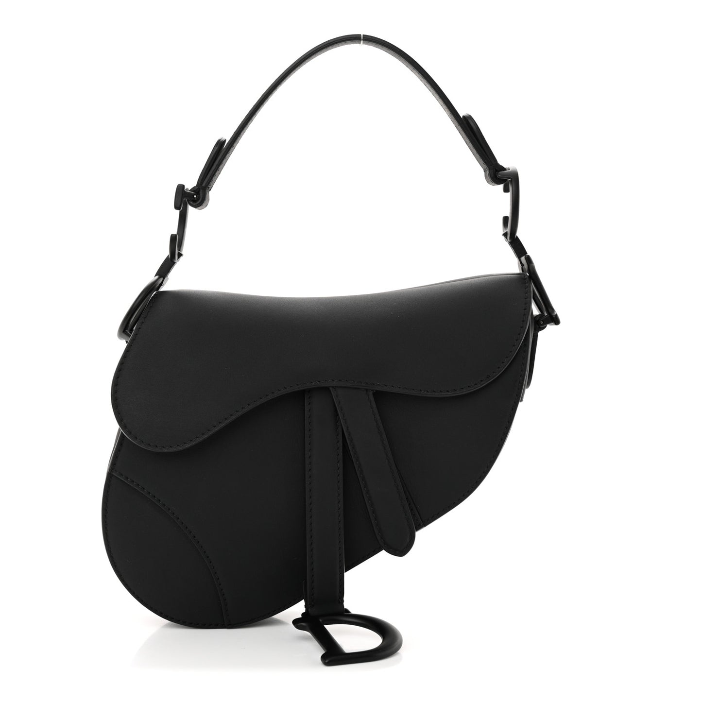Ultra Matte Calfskin Mini Saddle Bag Black