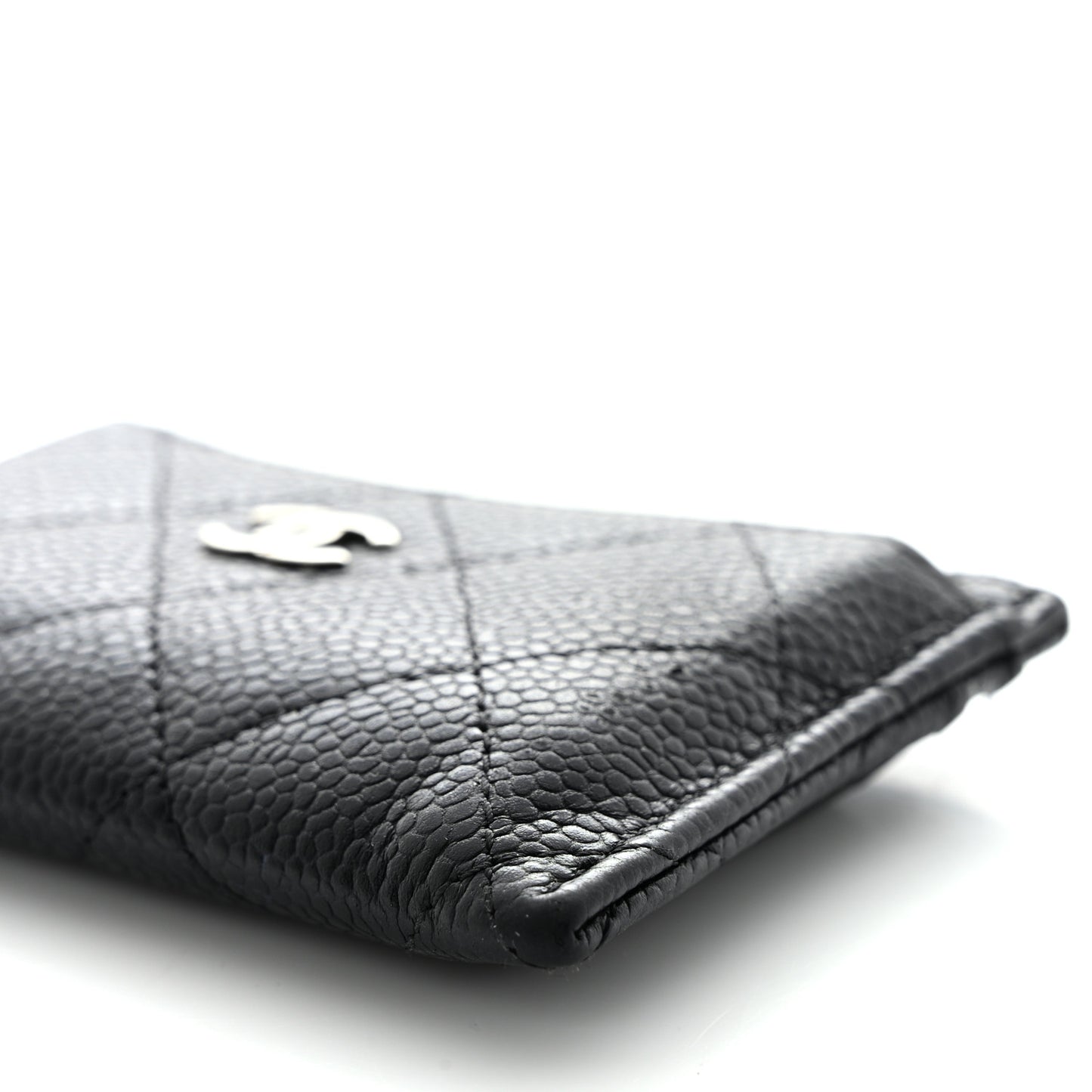 Caviar Quilted Card Holder Black
