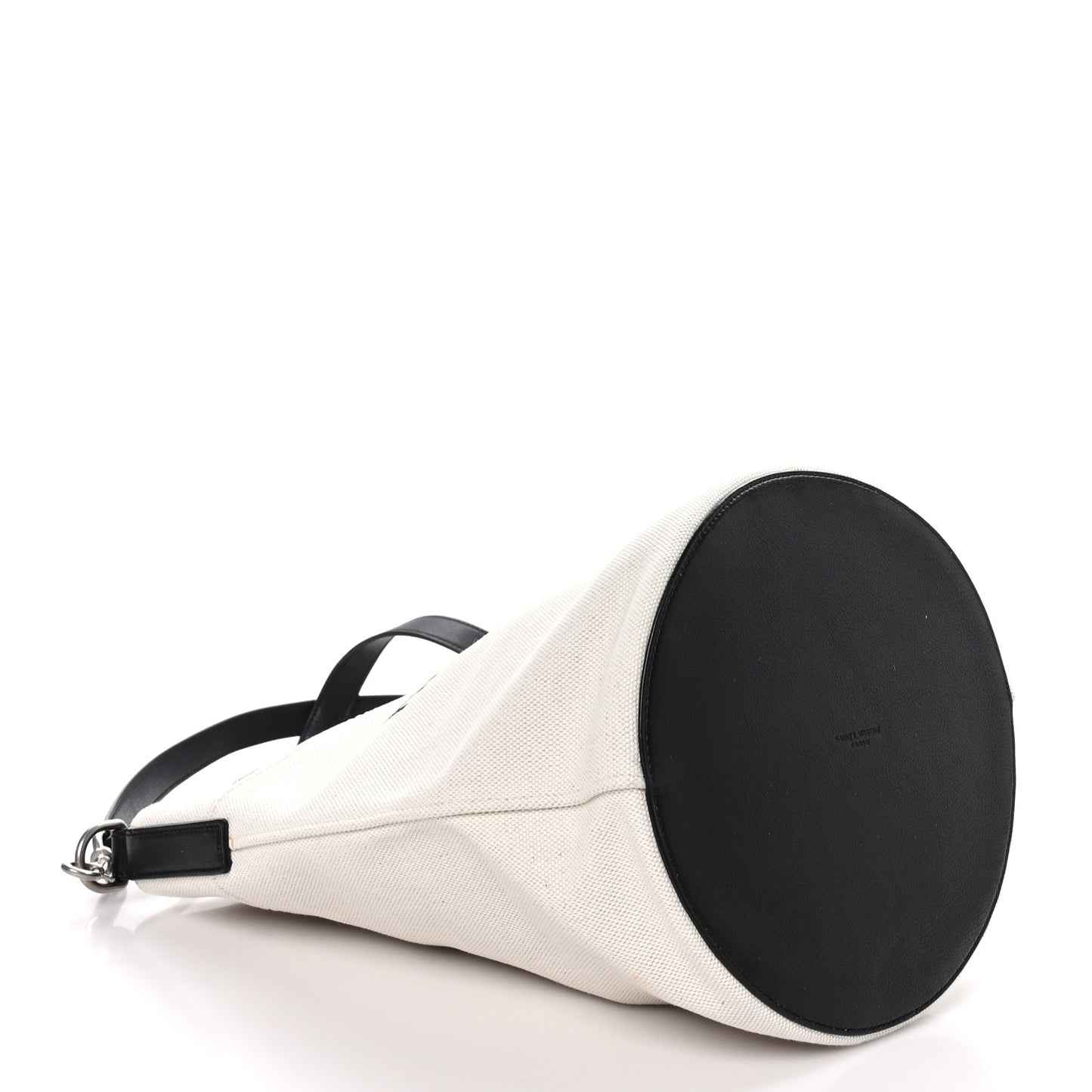 Linen Calfskin Rive Gauche Bucket Bag Greggio Natural