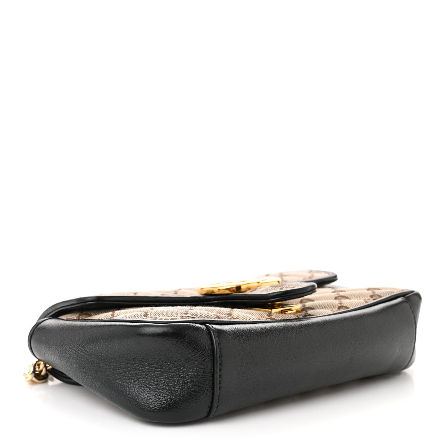 Monogram Matelasse Diagonal Mini GG Marmont Shoulder Bag Beige Black