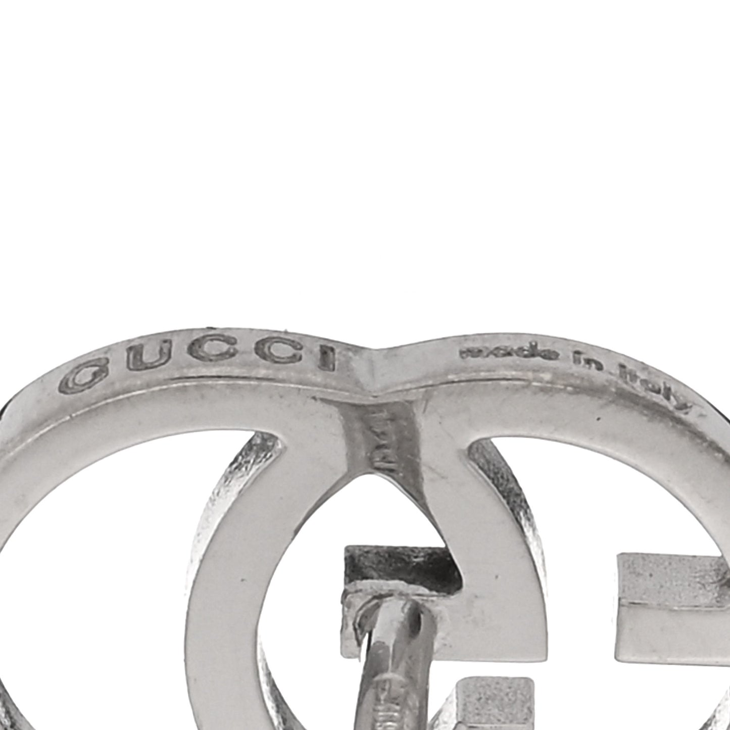 18K White Gold GG Tissue Stud Earrings