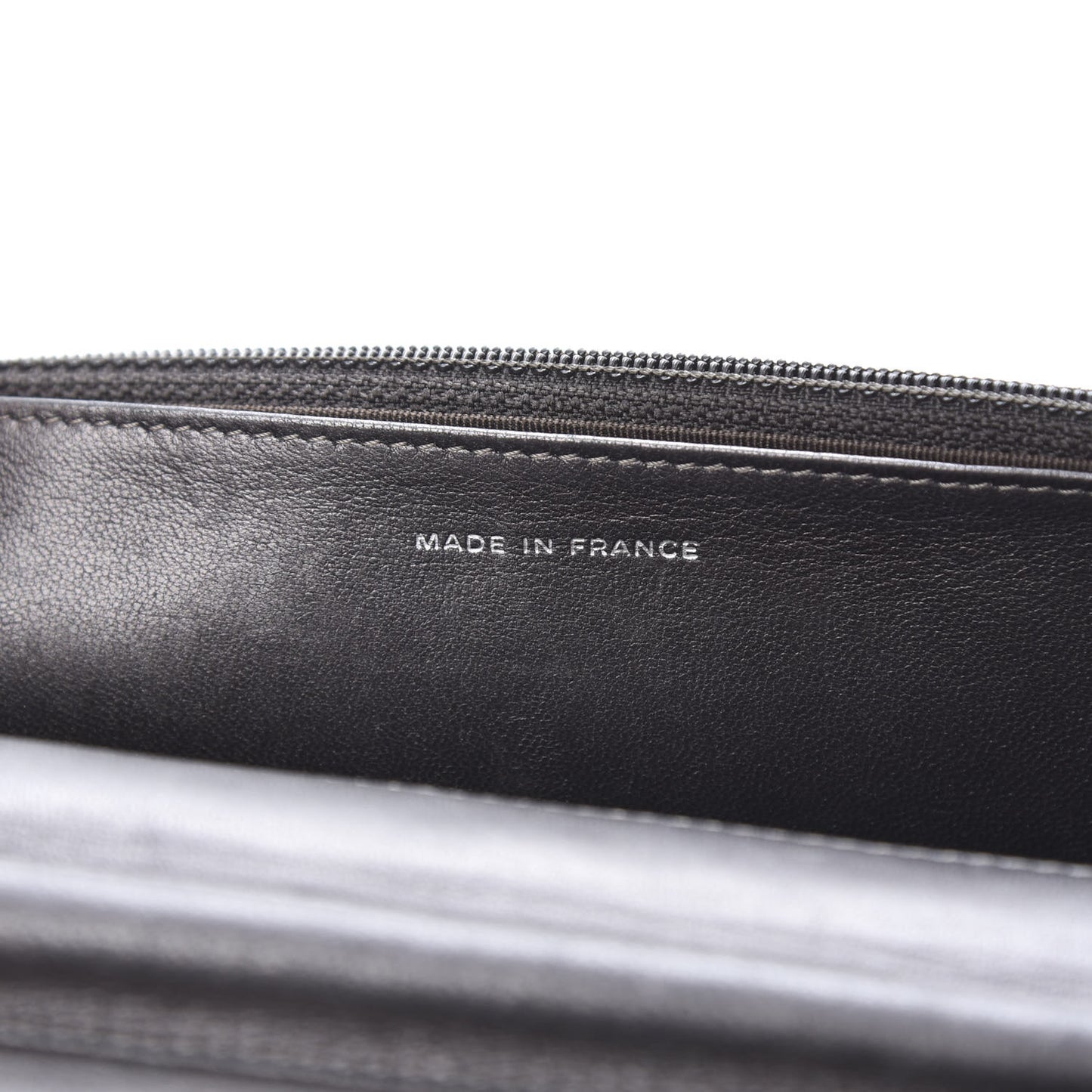 Iridescent Lambskin Quilted Wallet On Chain WOC Grey