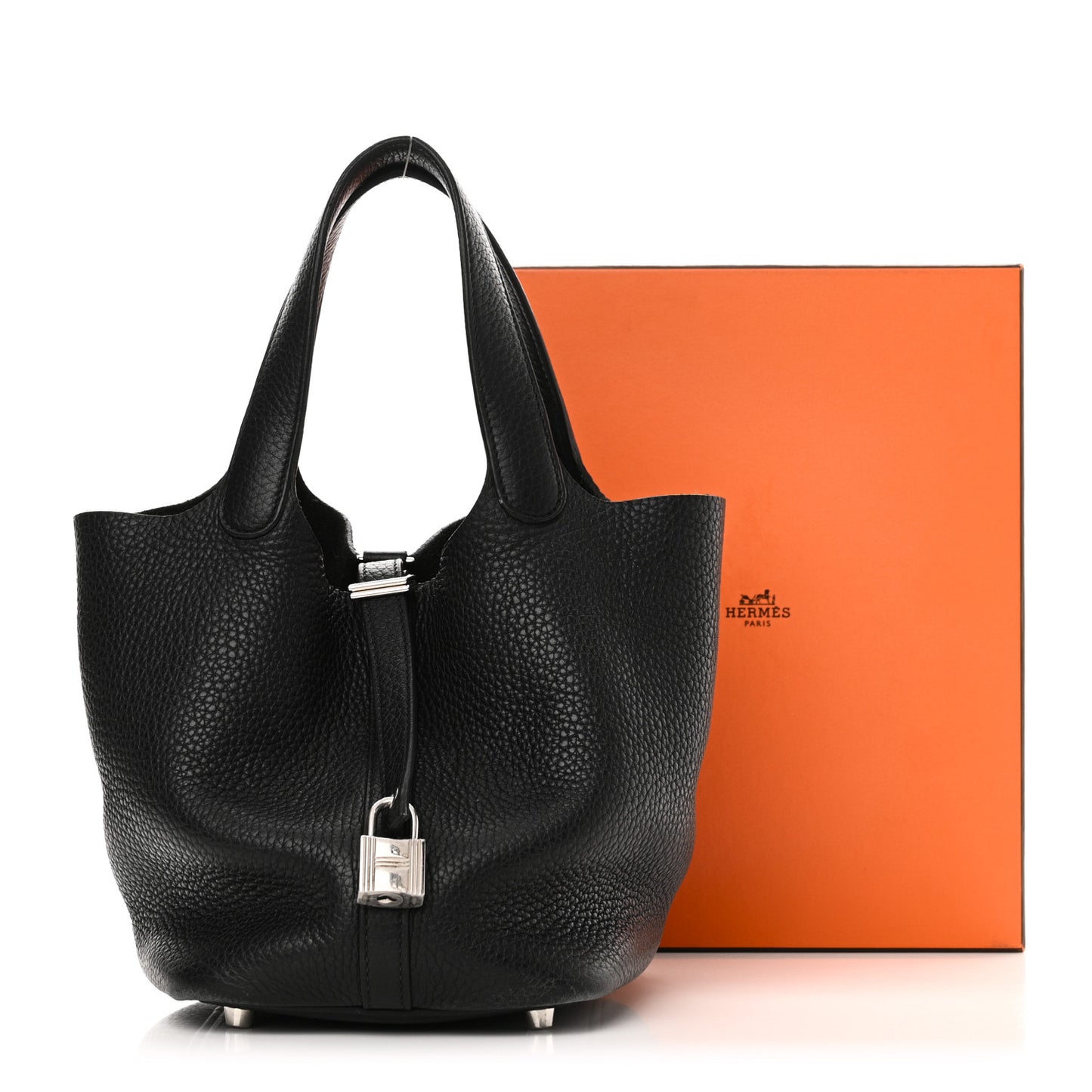 Taurillon Clemence Picotin Lock 18 PM Black