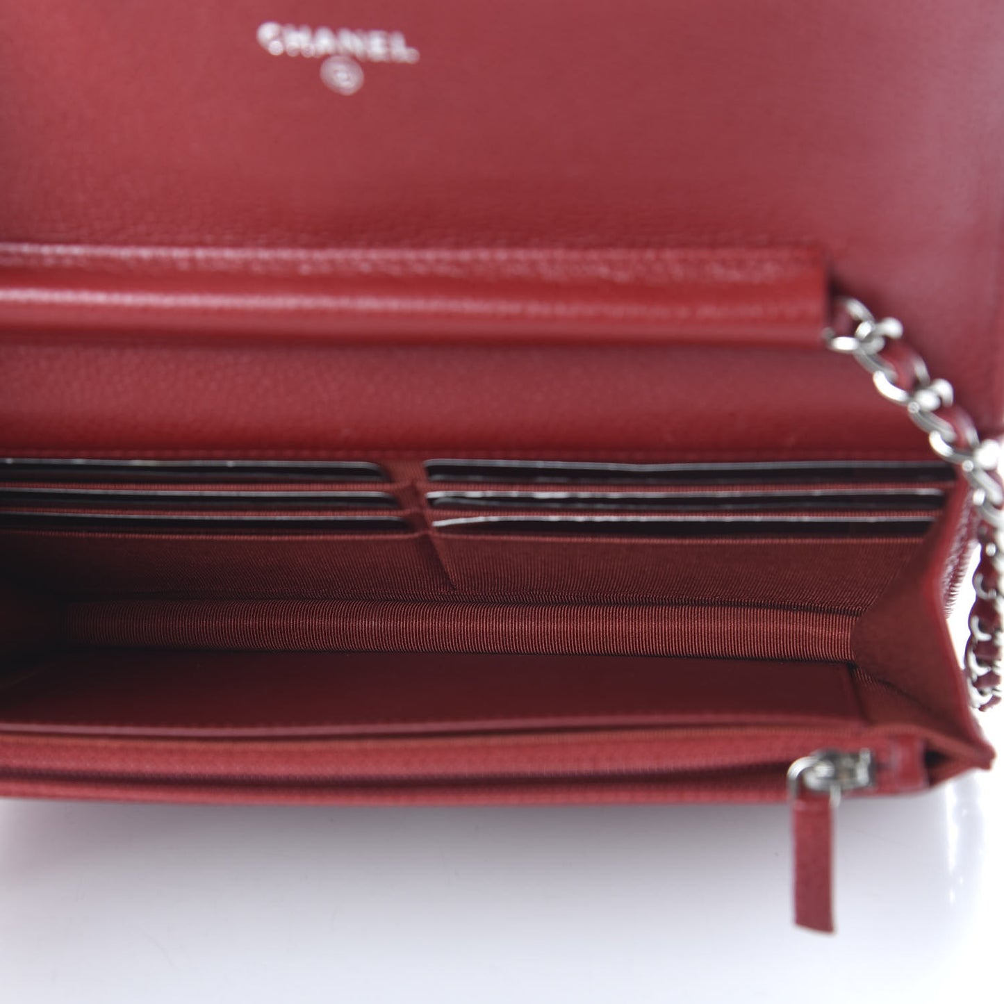 Caviar Quilted Wallet On Chain WOC Red