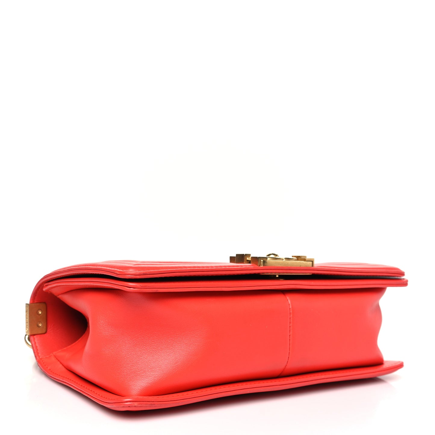 Lambskin Quilted Medium Boy Flap Red