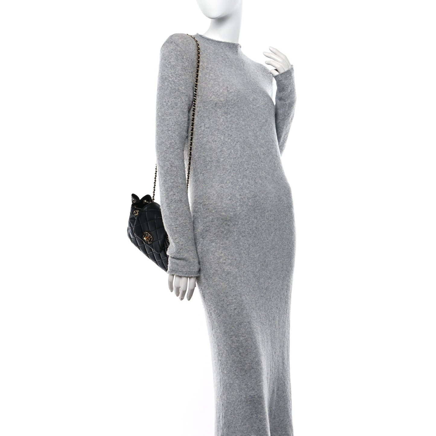 Lambskin Quilted Braided CC Accordion Flap Bag Black