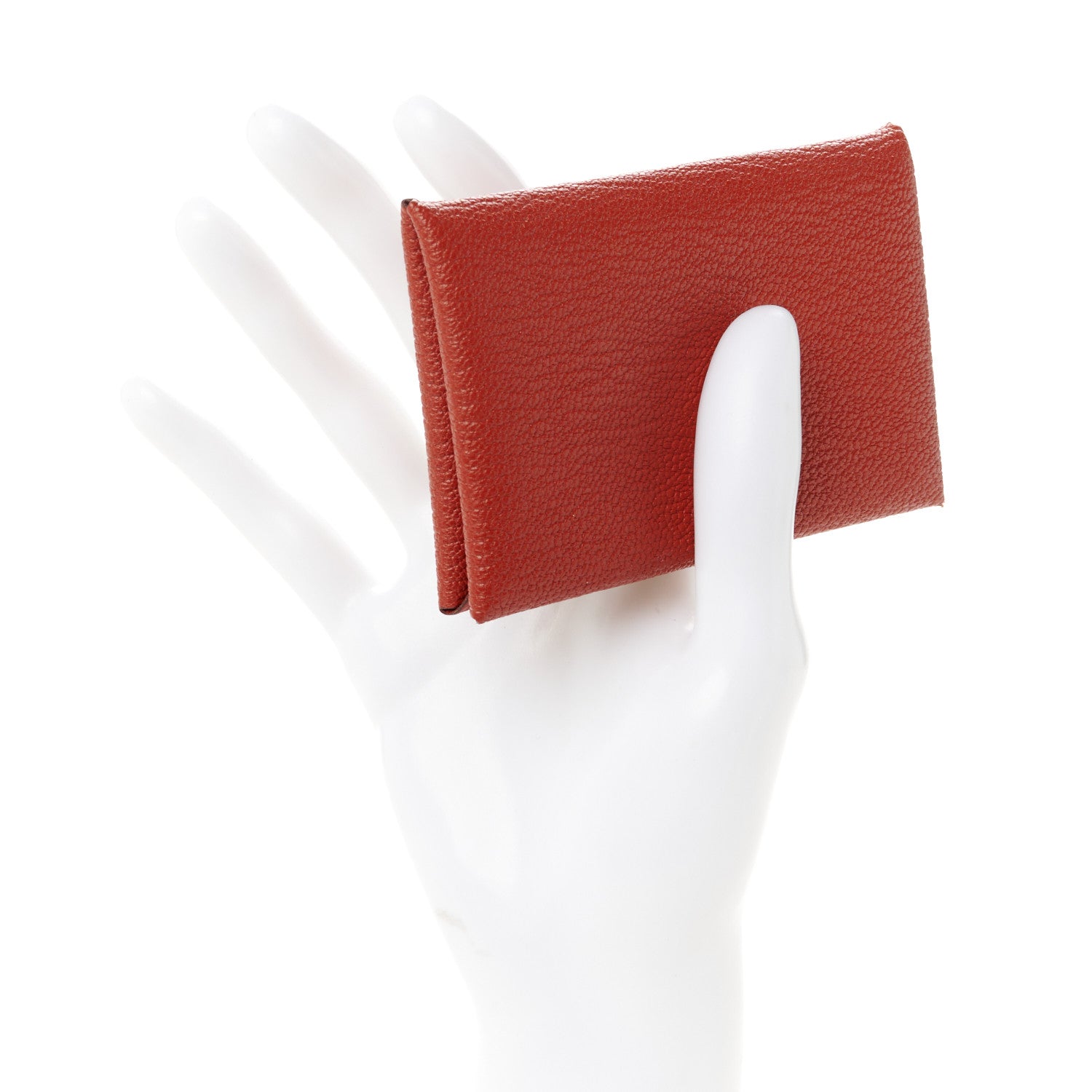 Hermes Chevre Mysore Calvi Card Case Sienne 2 of 8