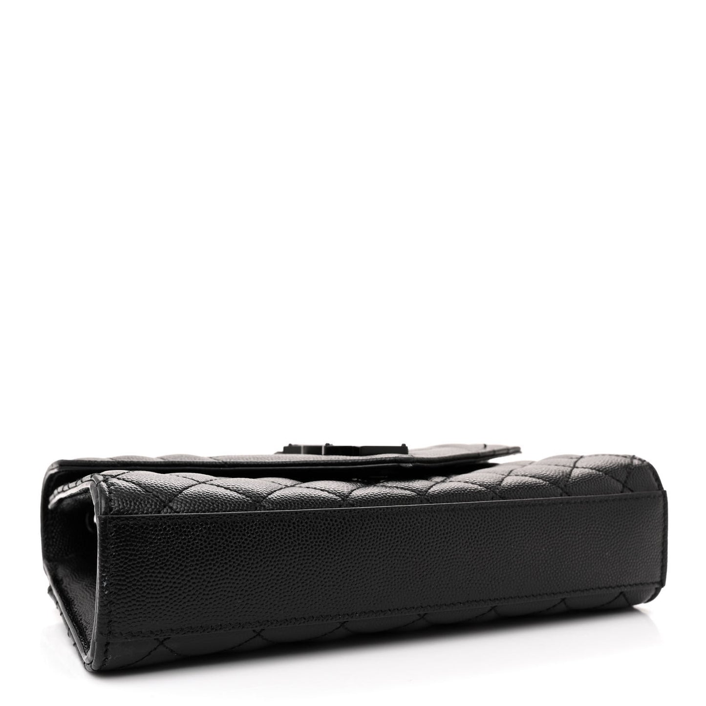 Grain De Poudre Textured Mixed Matelasse Triquilt Small Monogram Monochrome Satchel Black