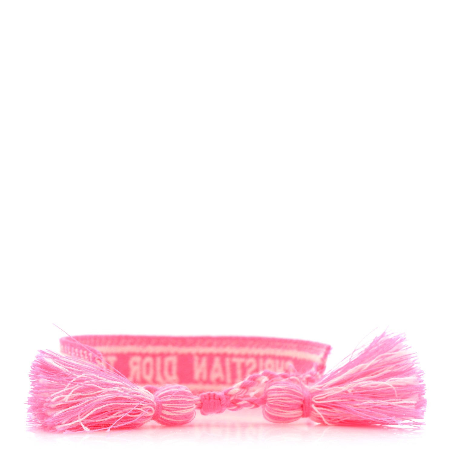 Christian Dior Woven Cotton Taormina Friendship Bracelet Hot Pink 3 of 3