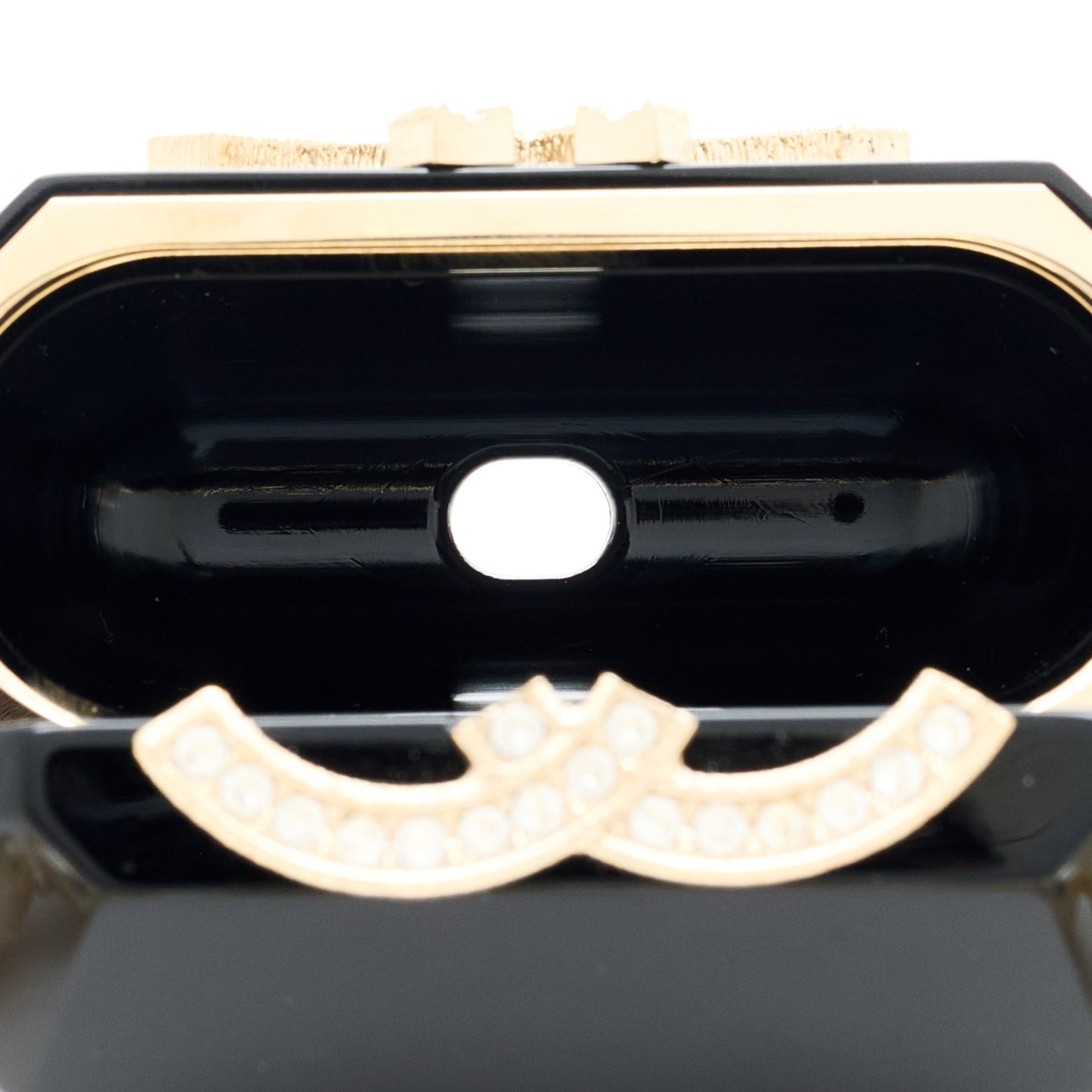 Resin Crystal Pearl Airpods Pro Holder Necklace Black Pearly White
