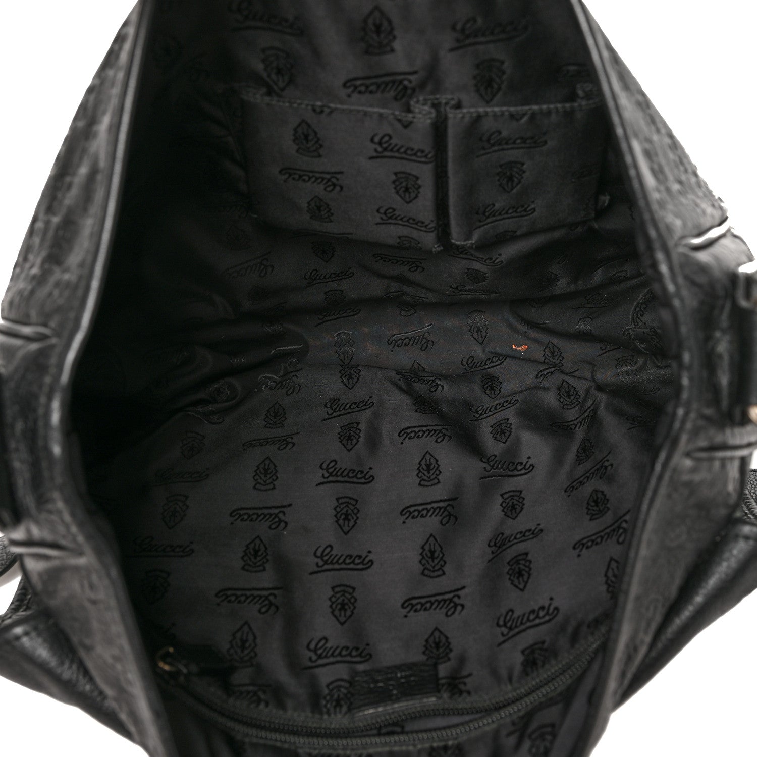 Gucci Guccissima Medium Flap Messenger Bag Black 5 of 13