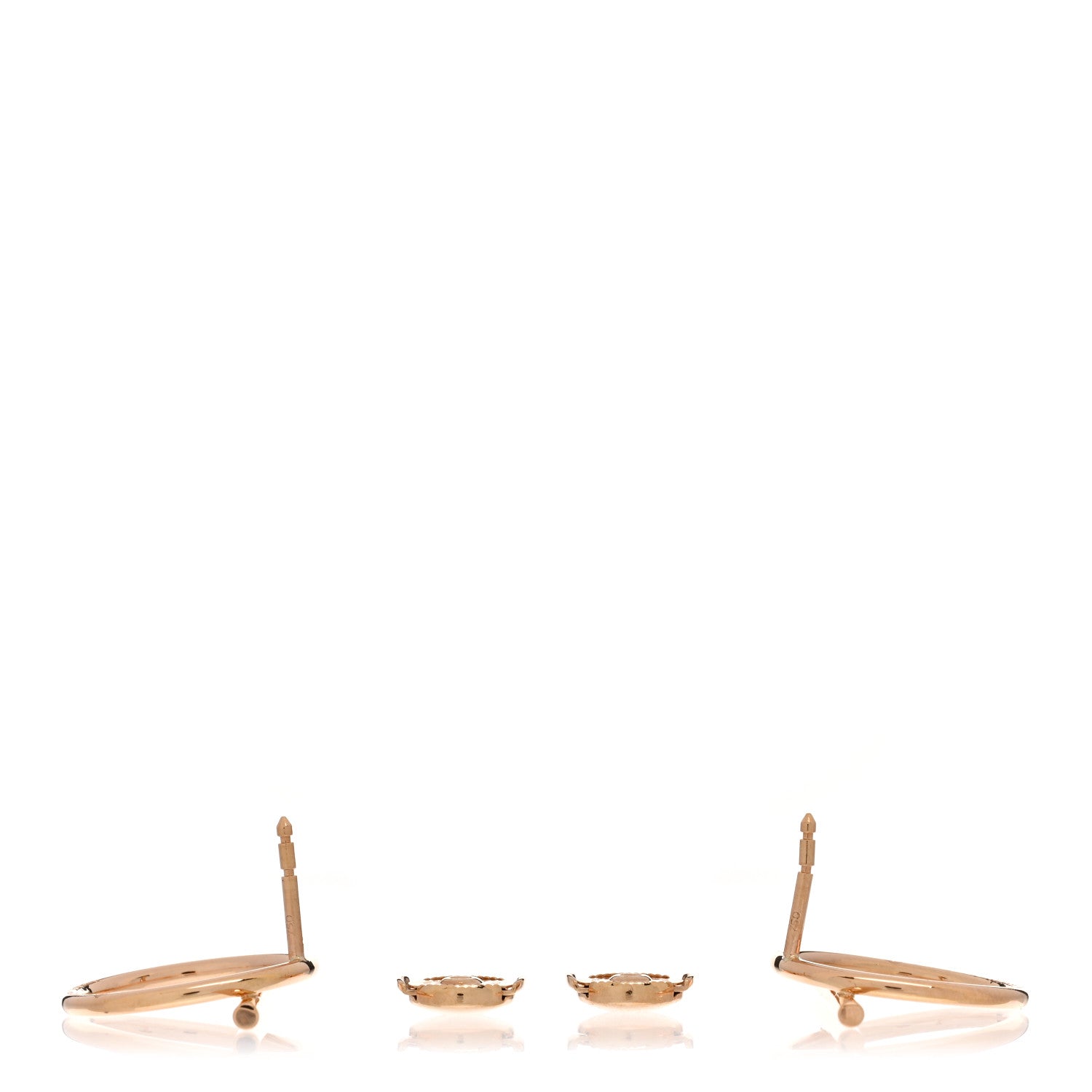 Hermes 18K Rose Gold MM Echappee Earrings 3 of 5