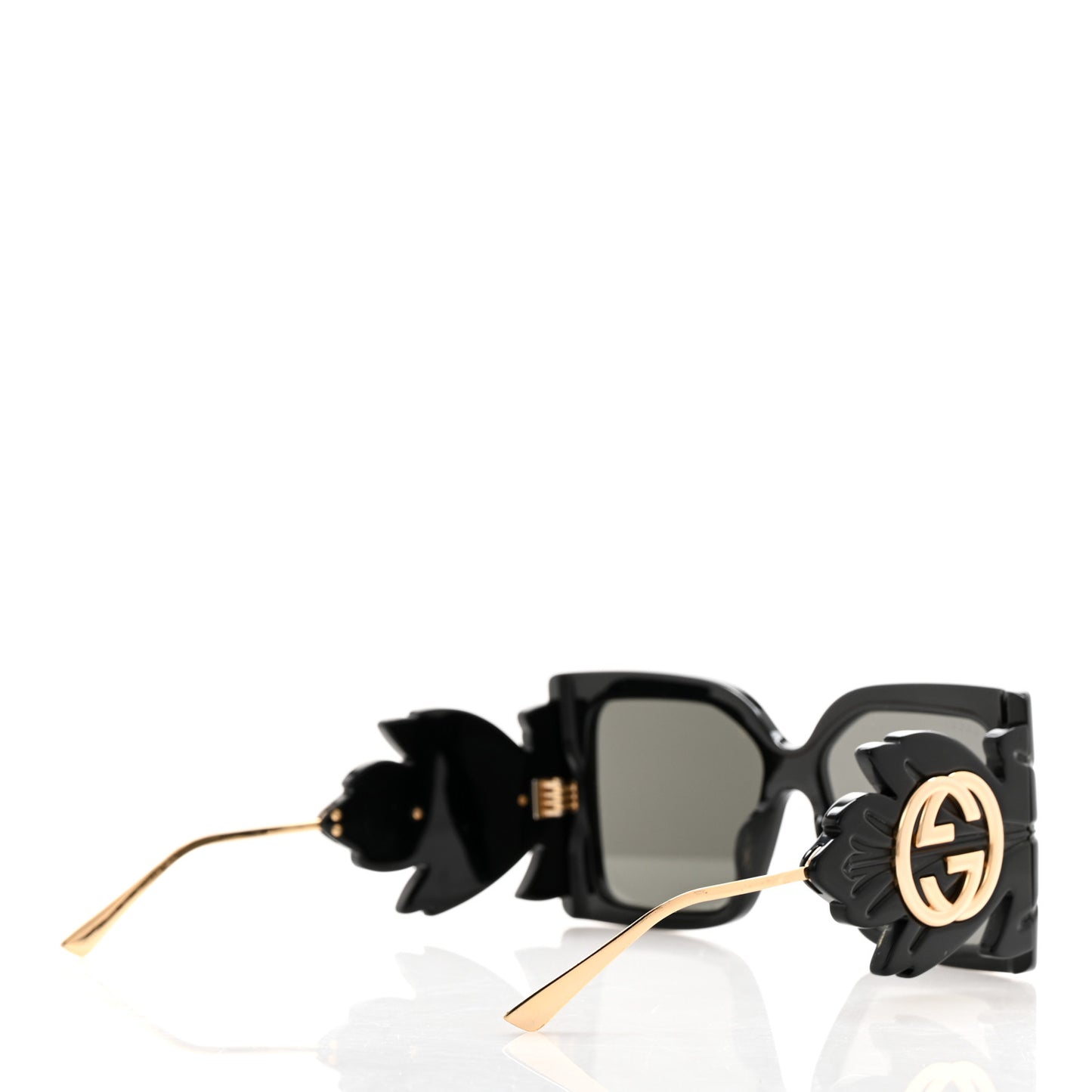 Acetate Square Frame Wing Sunglasses GG0535S Black