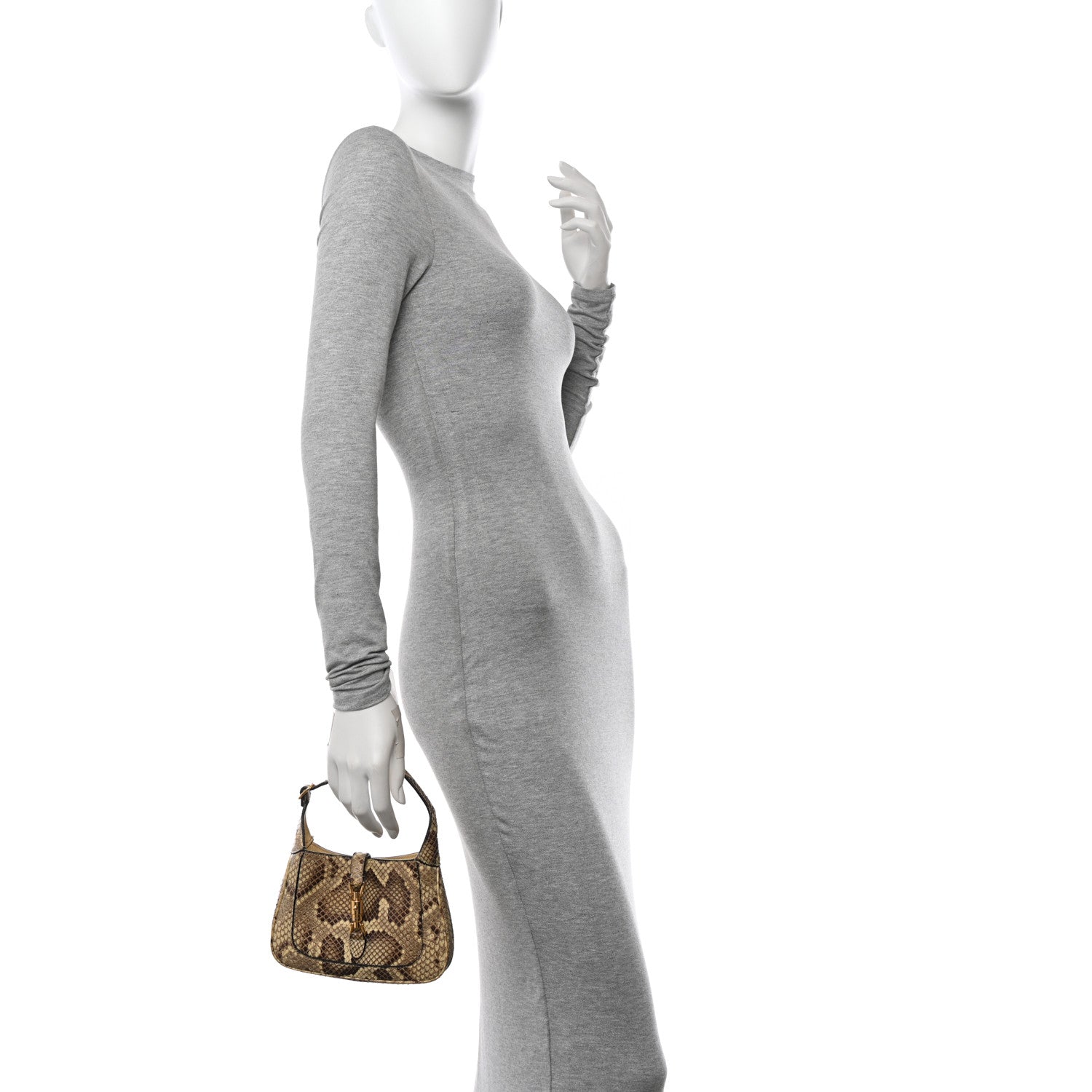 Gucci Snakeskin Mini Jackie 1961 Hobo Beige 2 of 18